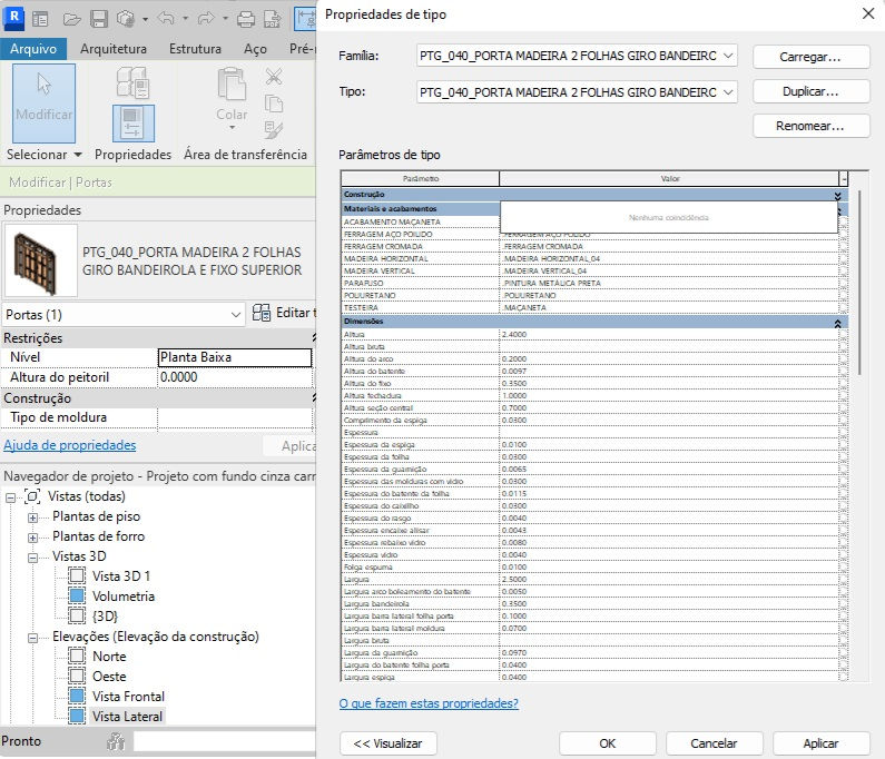 Thumbnail: F Parametric PTG 040 Wooden Door 2 Leaves Swivel Flag and Fixed Top