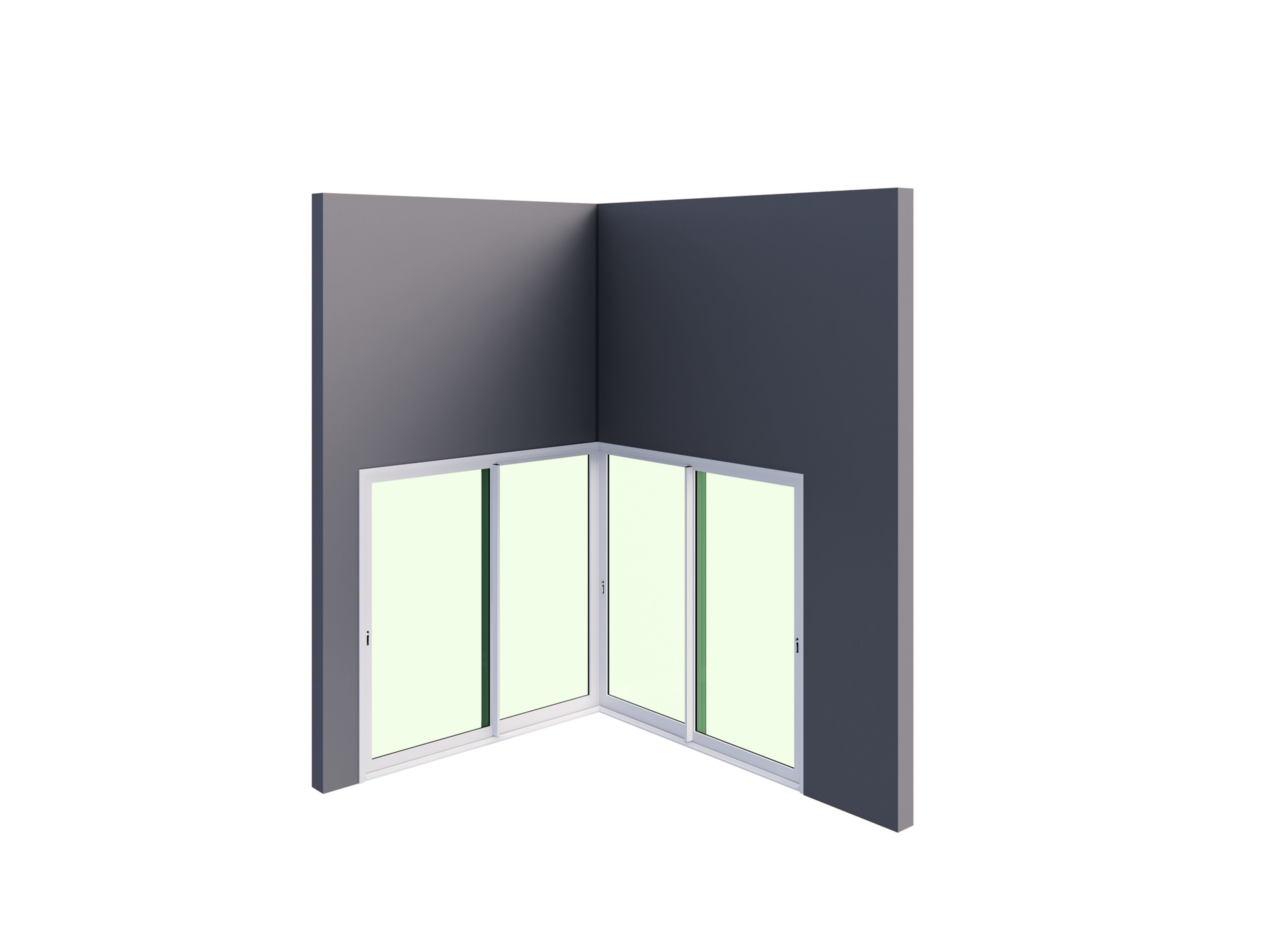 F Parametric Pt_022_Corner Corner Door 90 Degrees 04 Leaves New Gold Slim Line