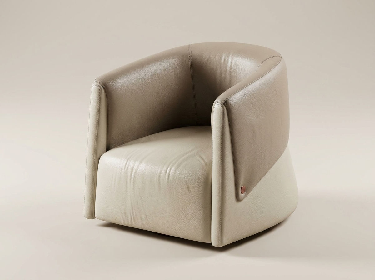 Armchair White Leather Textured Block Revit Import