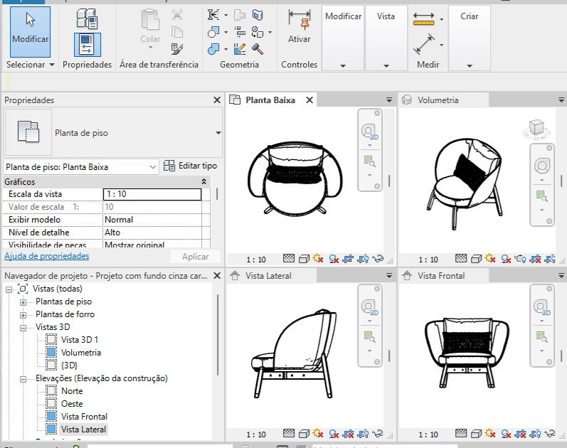 Thumbnail: Armchair Comfort 2 Textured Revit Blocks 2023