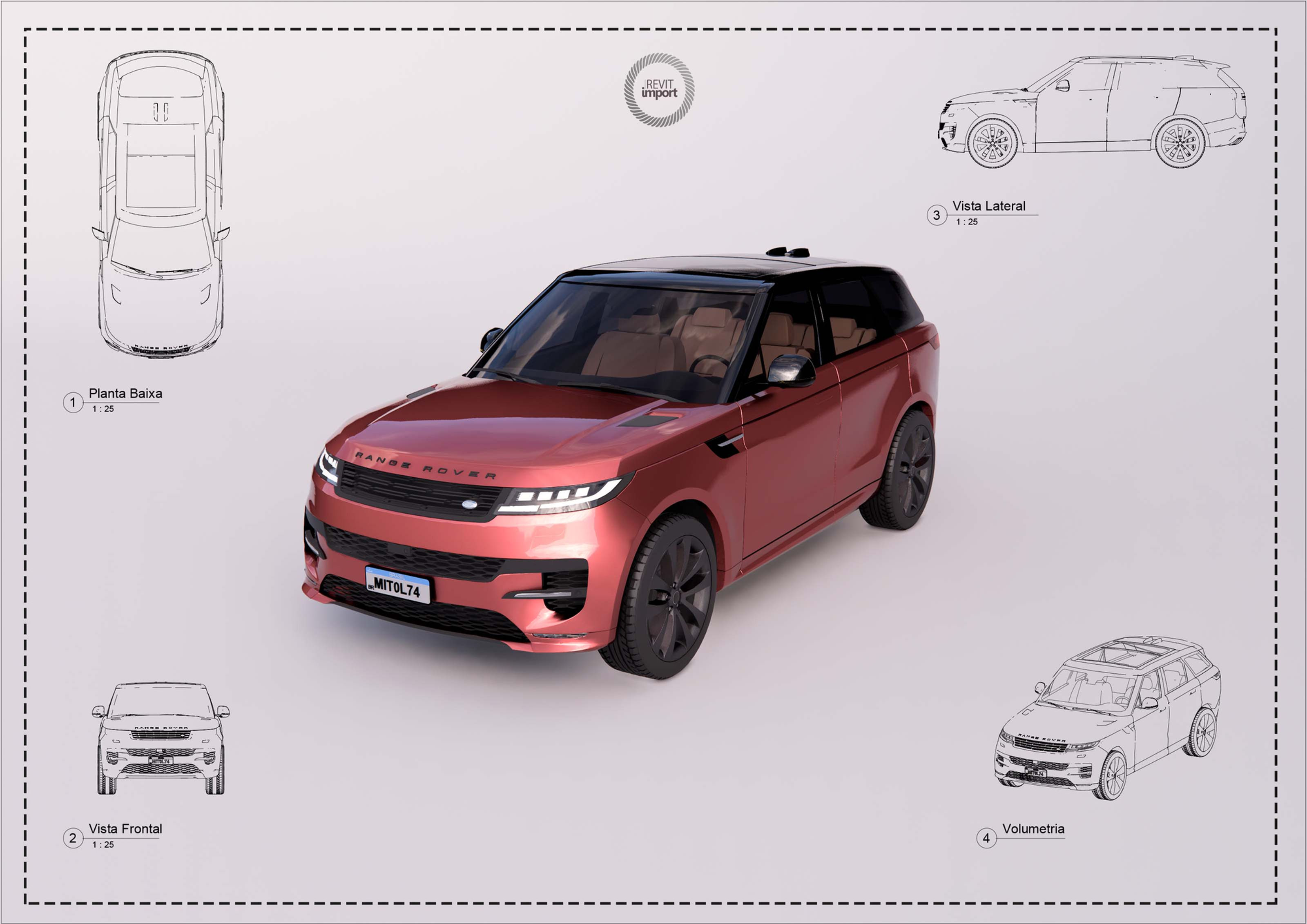 L Land Rover Sport PHEV 2023 Revit High Quality