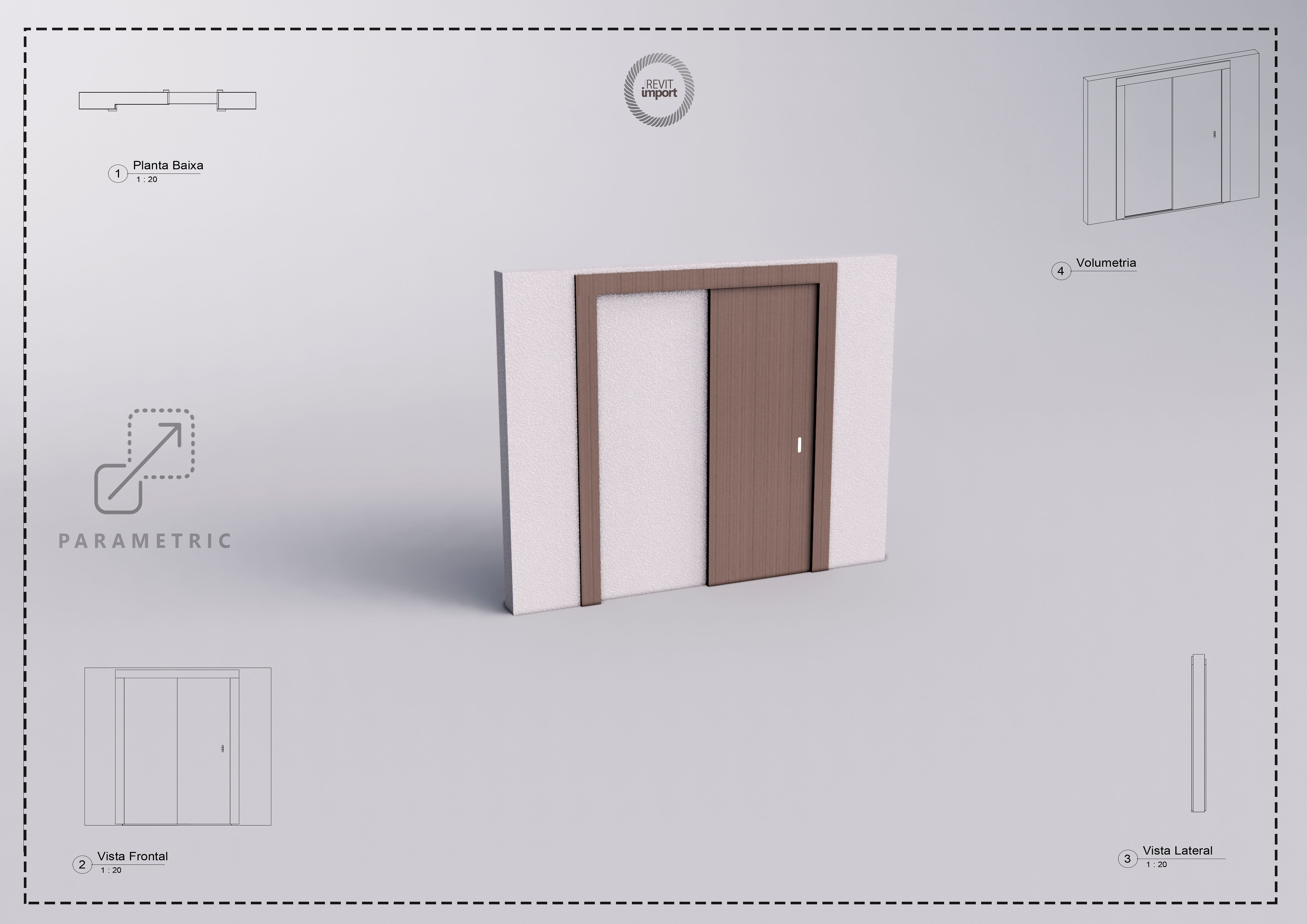 Parametric V Sliding Door Revit High Quality