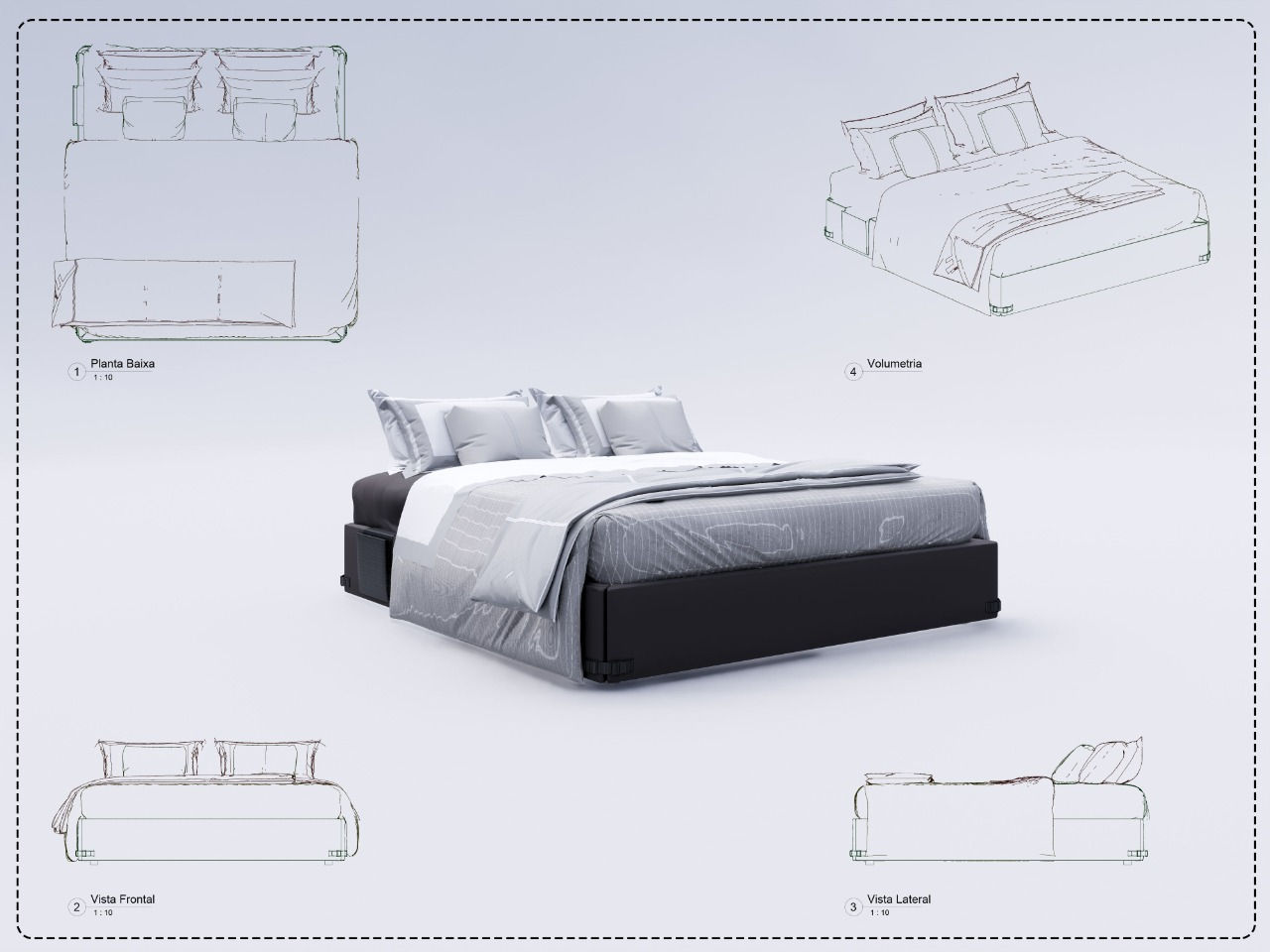 Bed Revit 11 High Quality