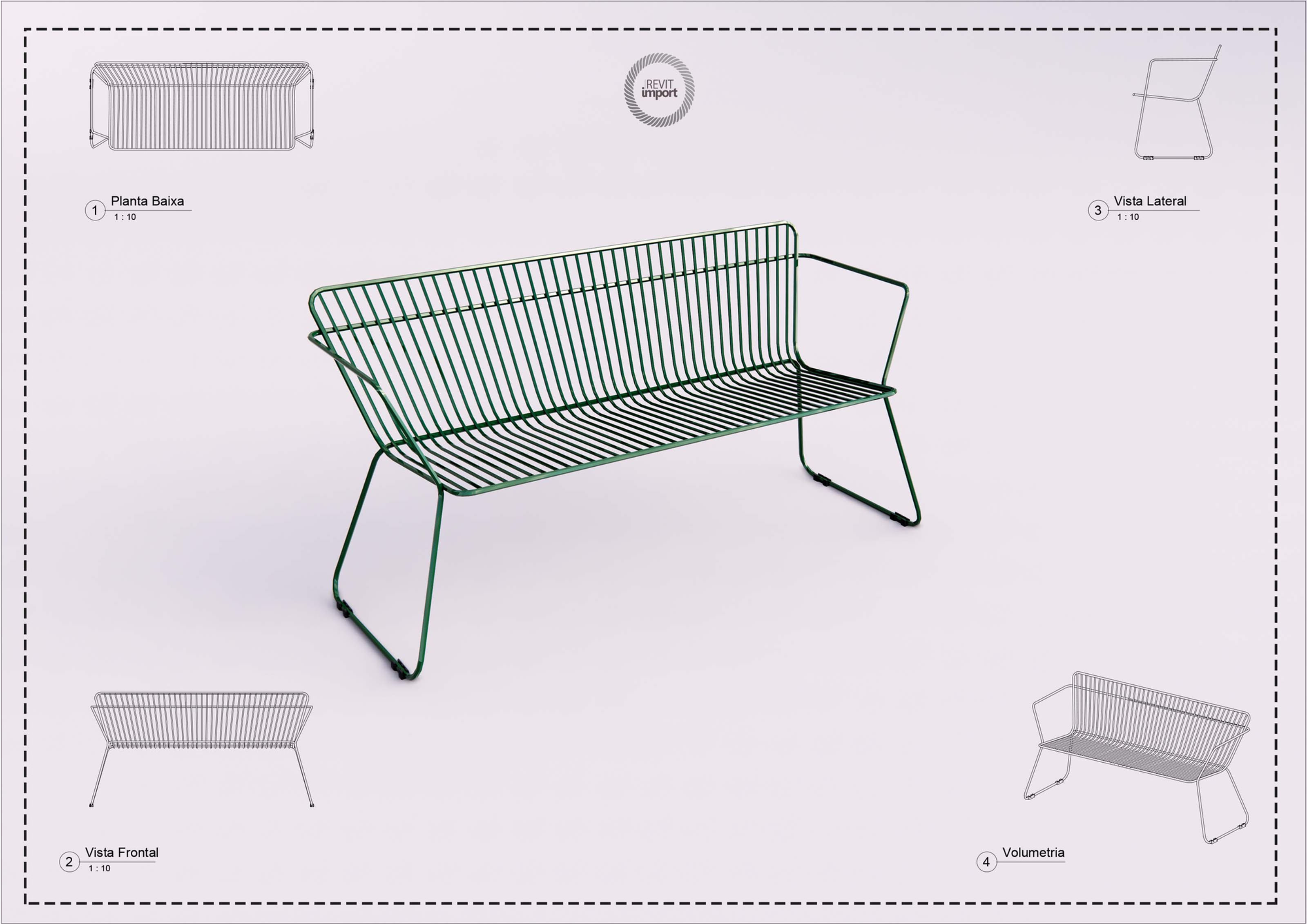 R Bench Sofa Louis (145 x 57 x 75 cm)