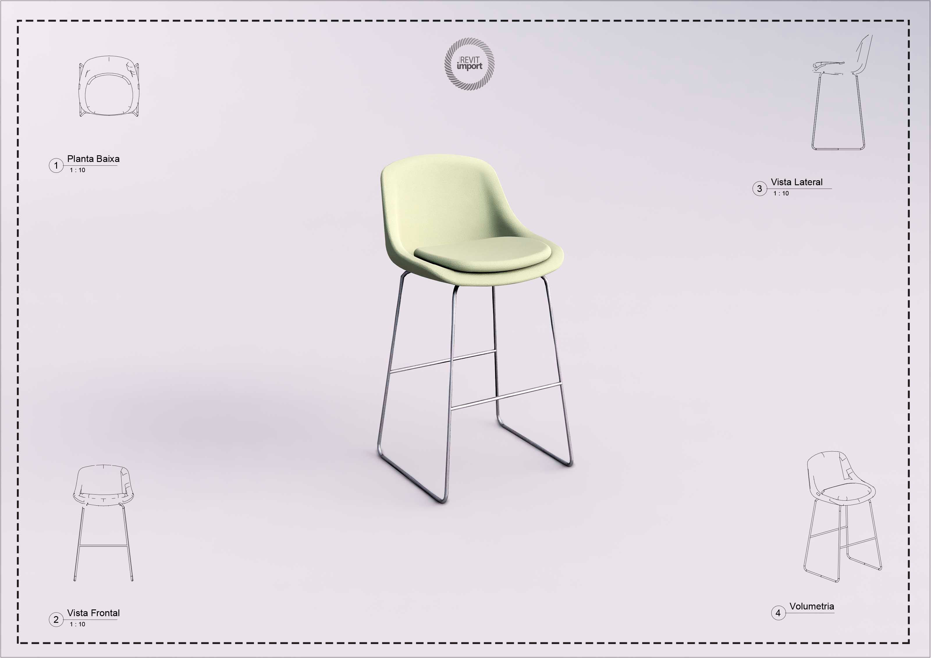 M Stool 2 Revit High Quality