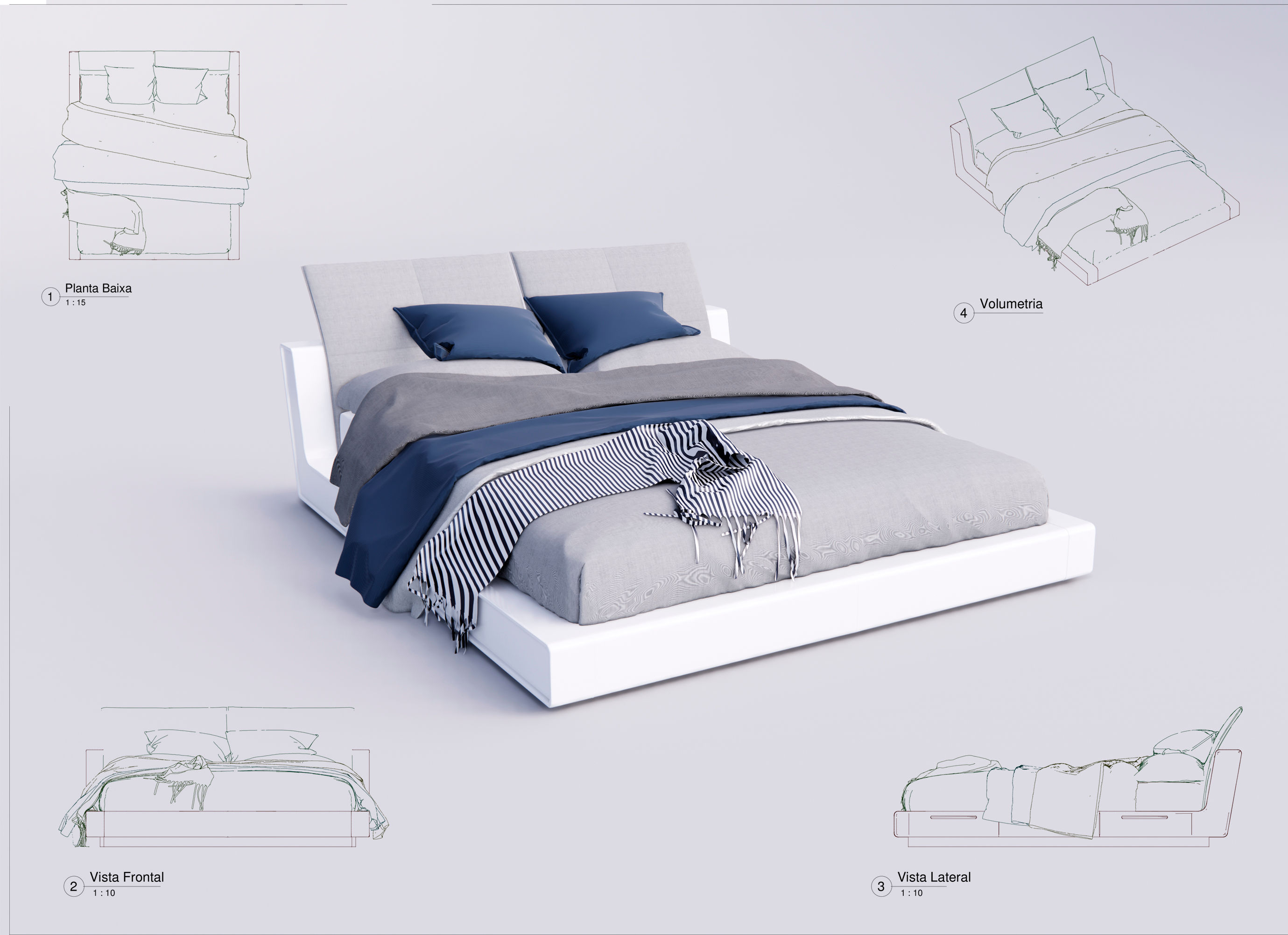 Bed King Revit 23 High Quality
