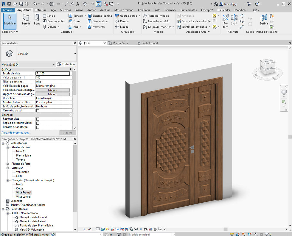Thumbnail: Parametric Old Wooden Door Revit High Quality
