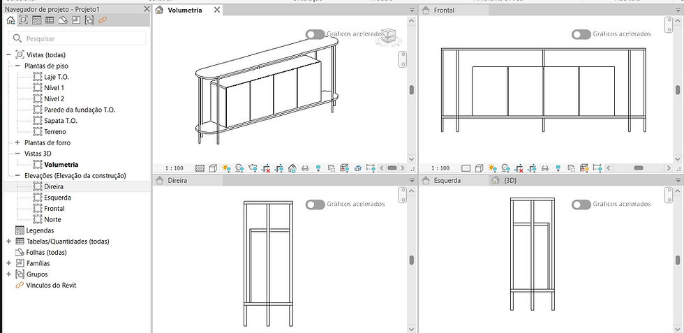 Thumbnail: Parametric Sideboard Buffet Contemporâneo Revit Block Family
