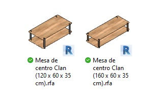 Thumbnail: R Center Table Domitila Clan 2 Sizes Revit
