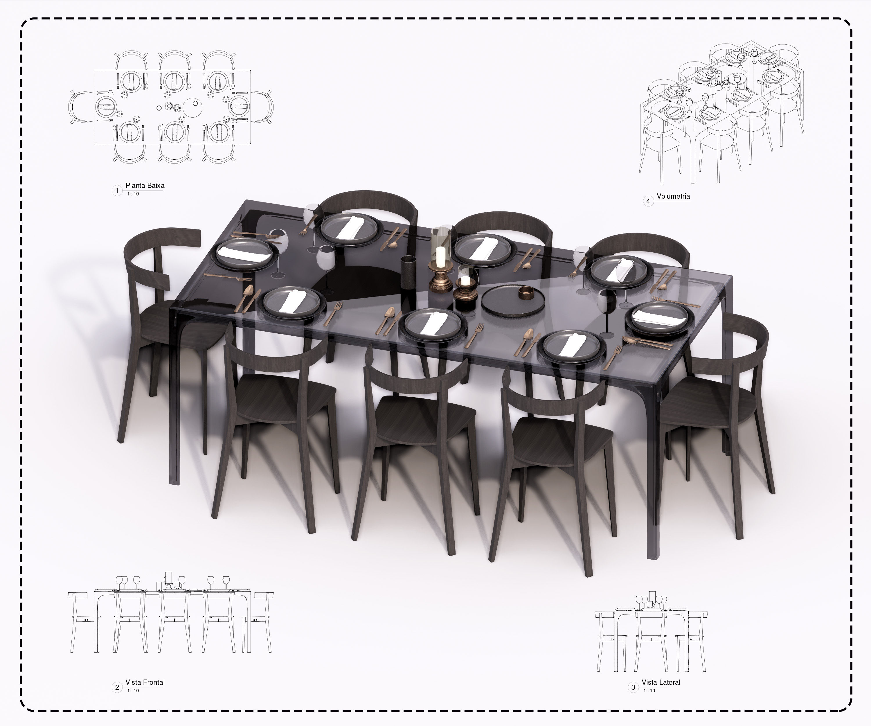 Table + Chair Revit 8 High Quality