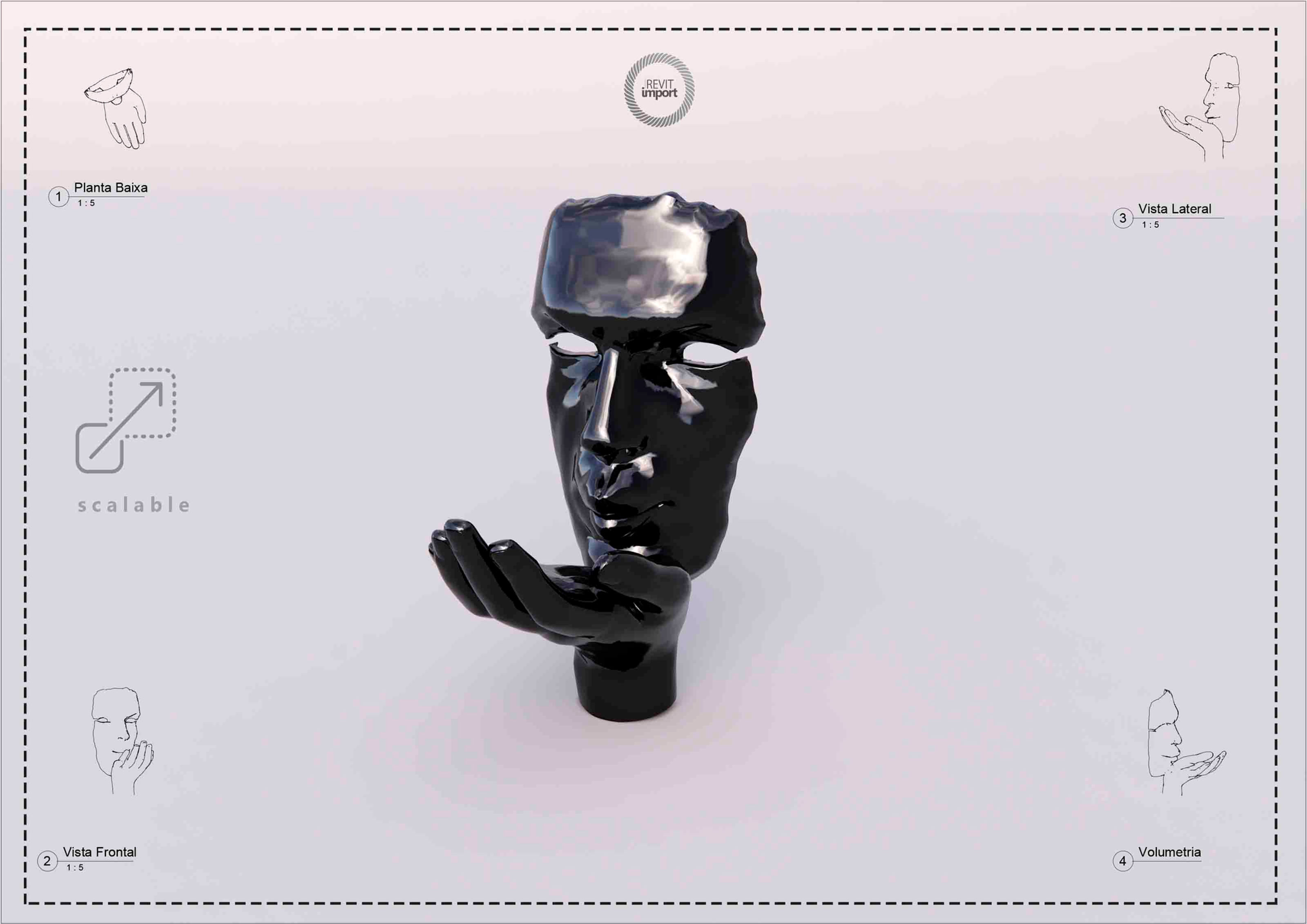 M Sculpture Face ED 121 Revit Scalable