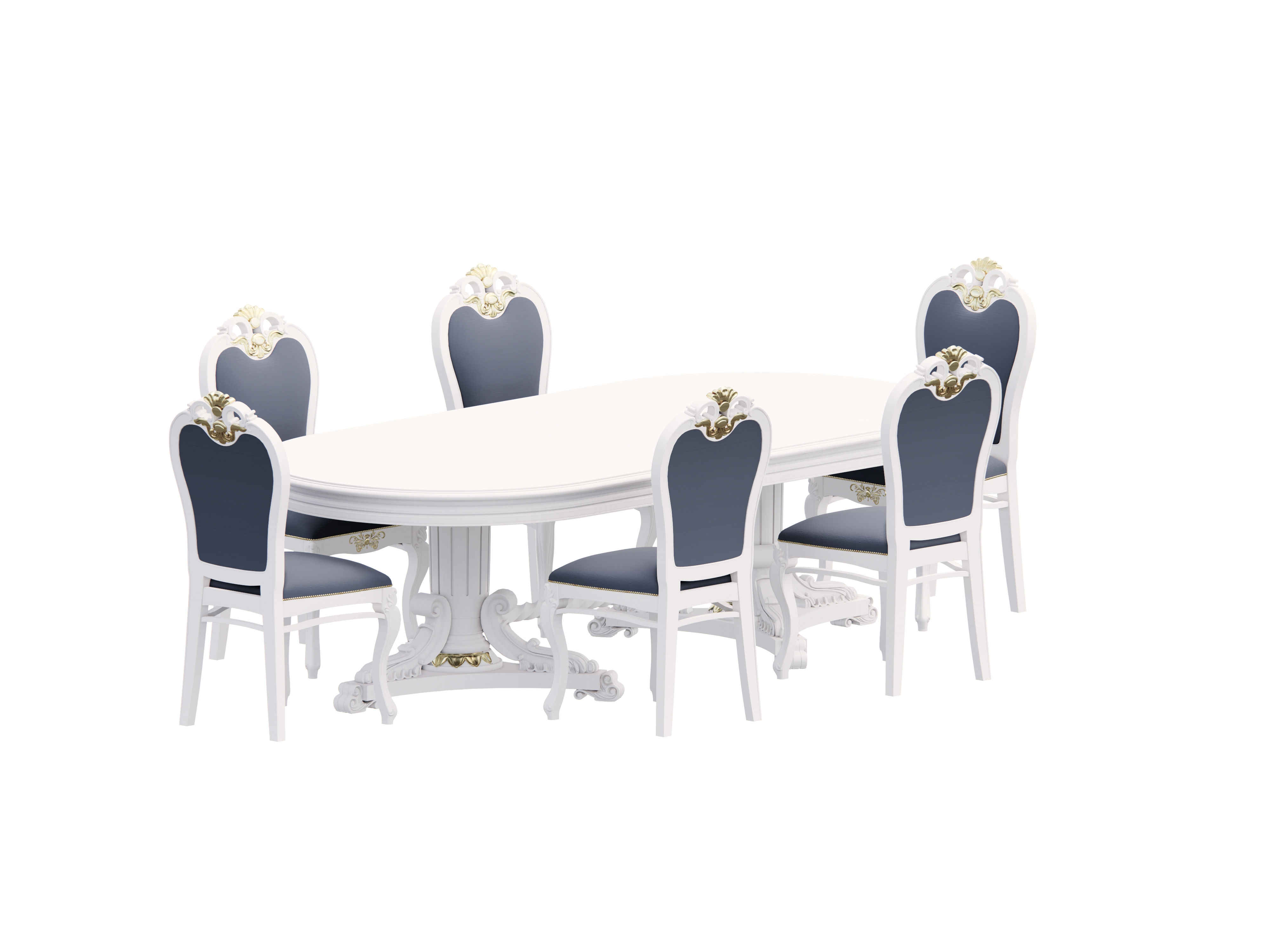 Classic Dinner Tabble+ Chair 13 Family Revit