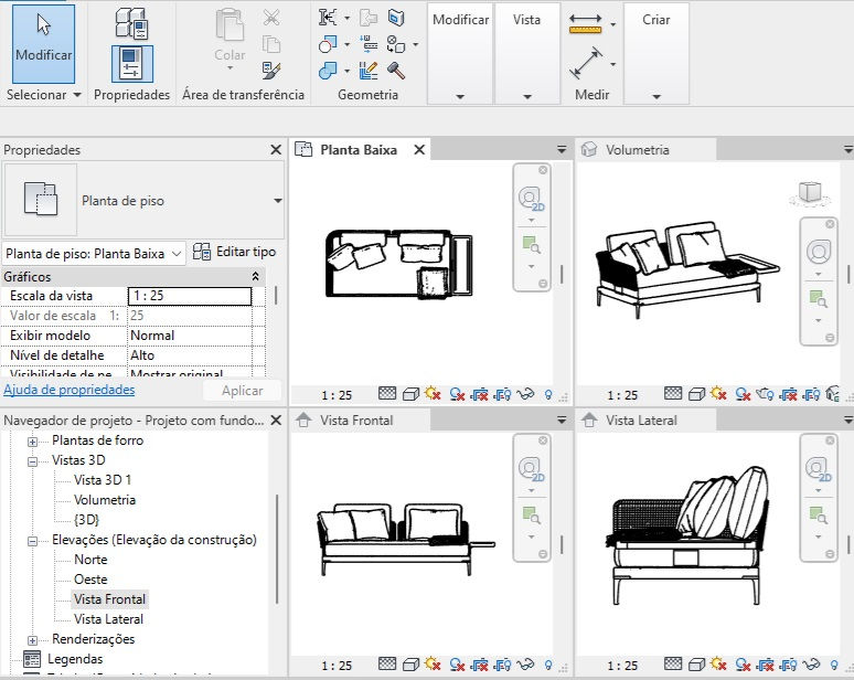 Thumbnail: Sofa 160 Garden Revit Family Blocks