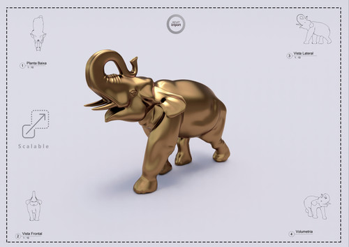 Sculpture Scalable Elephant Revit High Quality | RevitImport