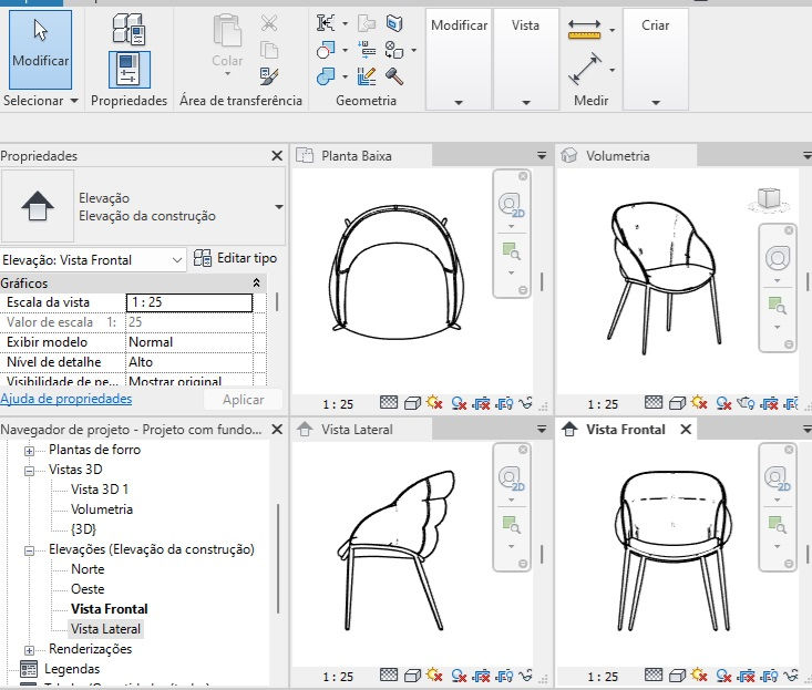 Thumbnail: Armchair 159 Revit Family Block