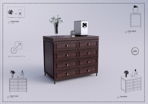 Parametric G Bedroom Dresser Revit High Quality | RevitImport