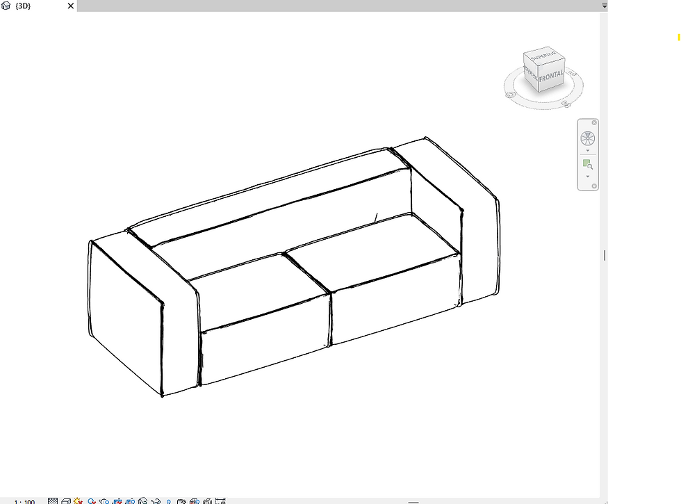 Thumbnail: R Sofa Noll (238 x 90 x 70 cm)
