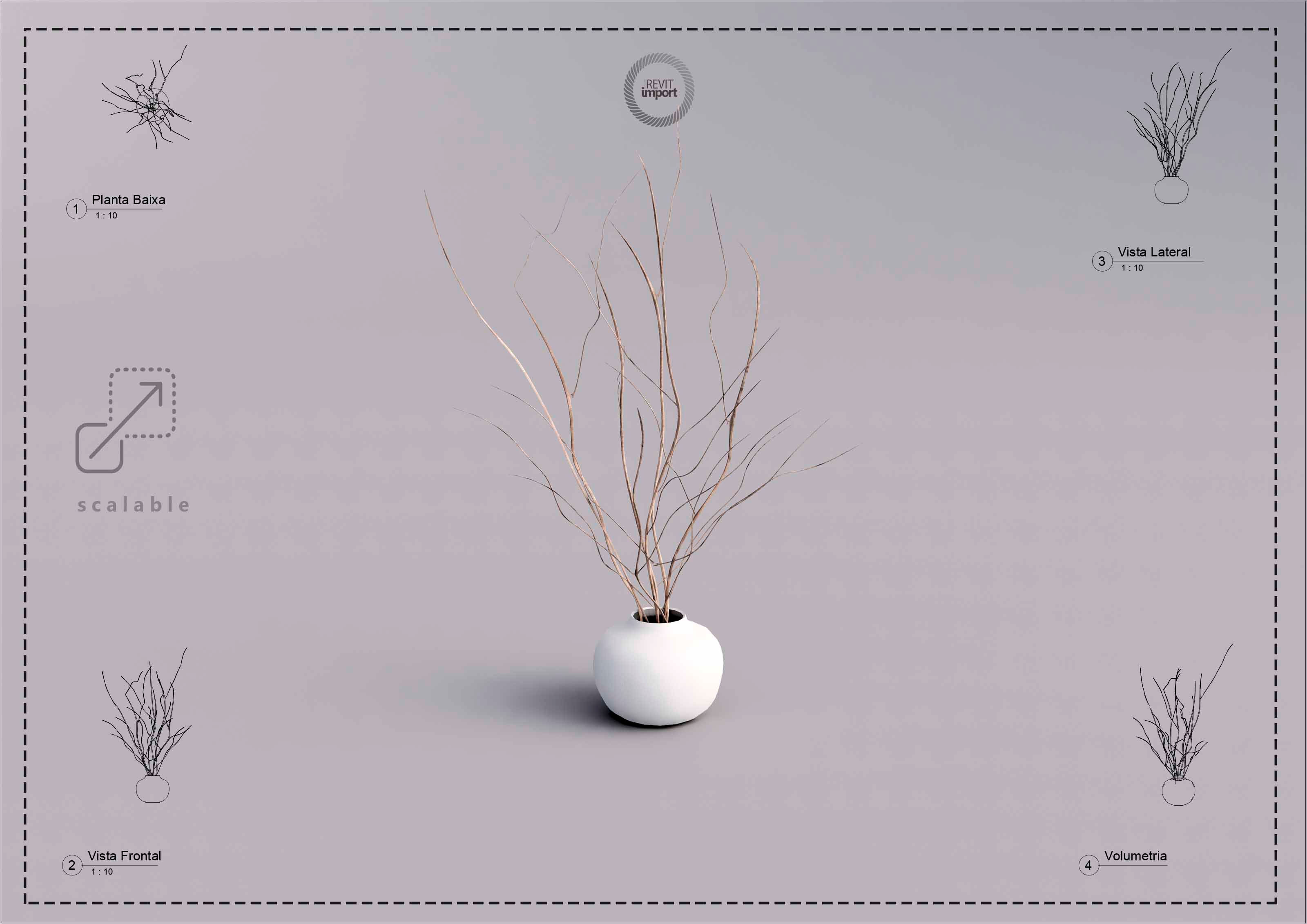 M Plant 60 Vase Revit Scalable