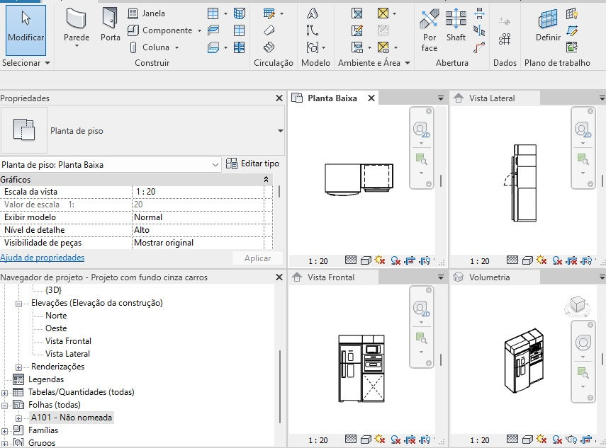 Thumbnail: Parametric G kitchen Microwave and Oven Furniture Revit