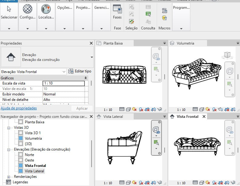 Thumbnail: Sofa Cabernet Textured Revit Blocks 2023
