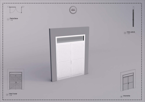 F Parametric Door PT126 Venetian With Traverse 02 Swivel Leaves ...