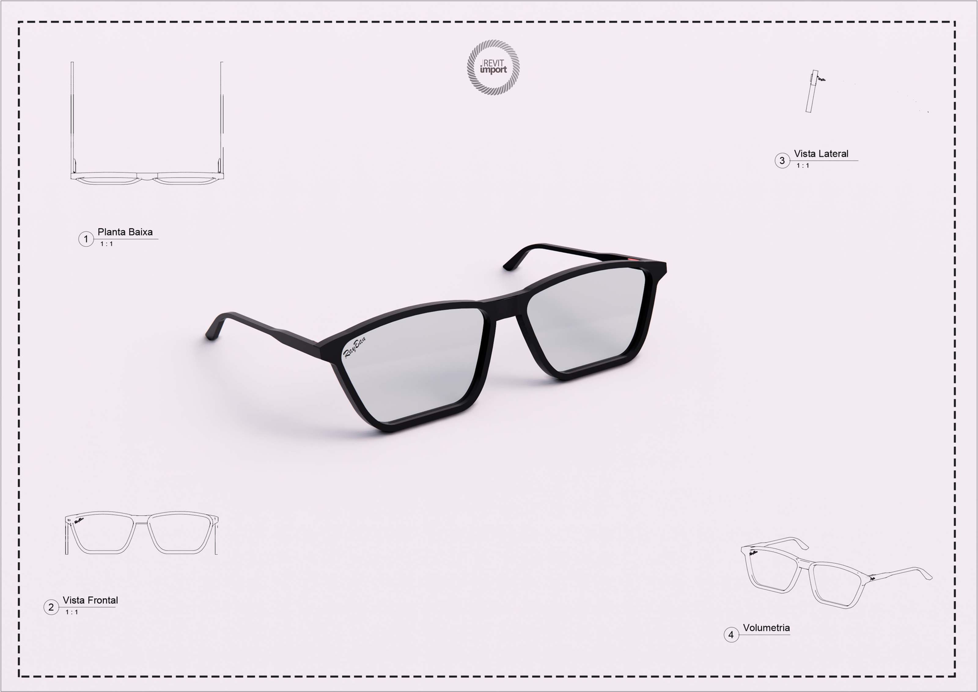 R Glasses 1 Ray Ban Revit High Quality