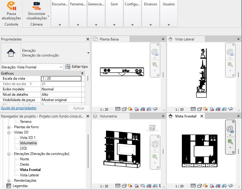Screen Racks Revit M Parametric Rack TV Panel 015 Revit Decorated | RevitImport
