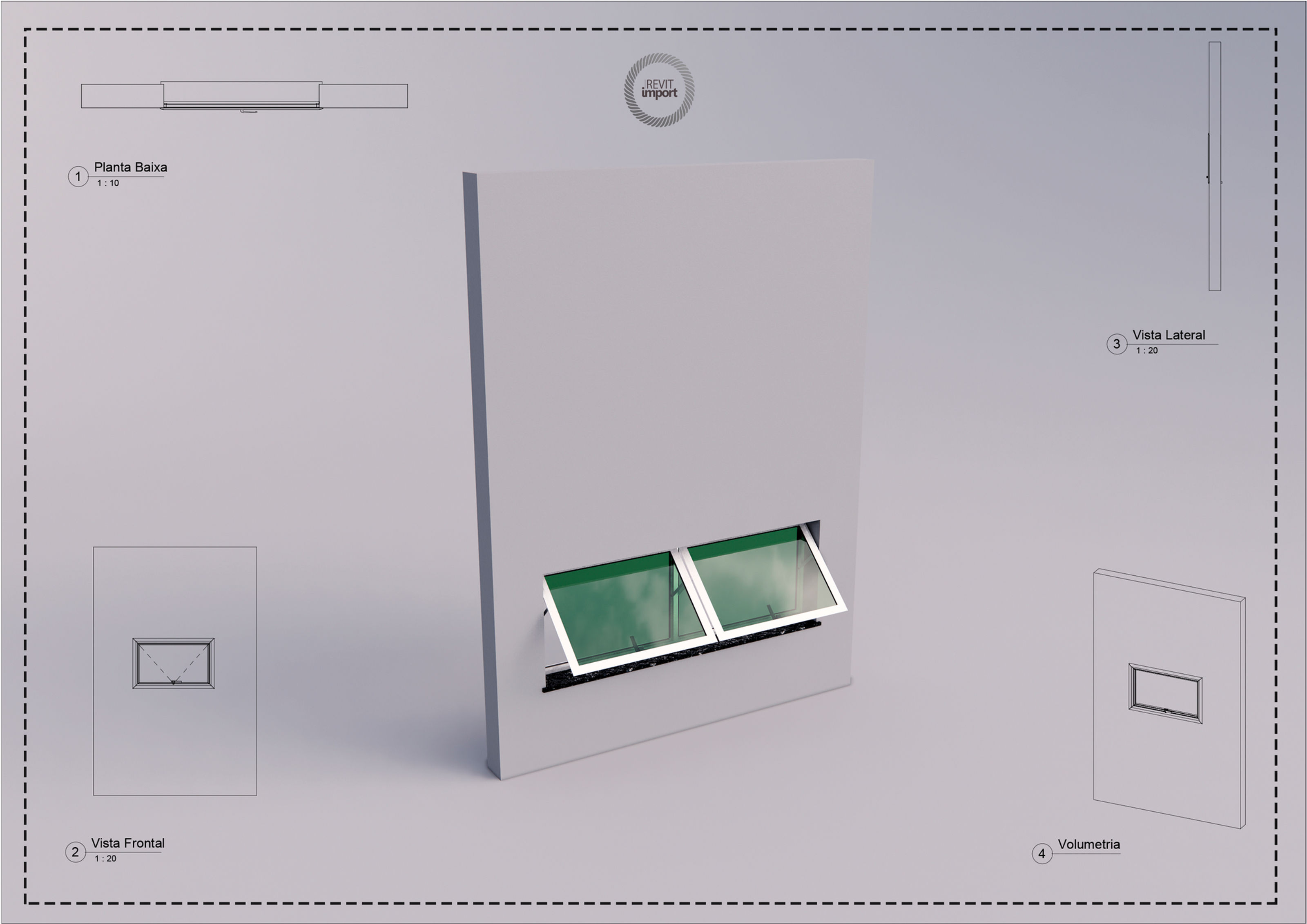 F Parametric Windows Double Maxim-Air 024 Revit
