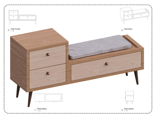 Parametric Sideboard With Bench Revit High Quality | RevitImport