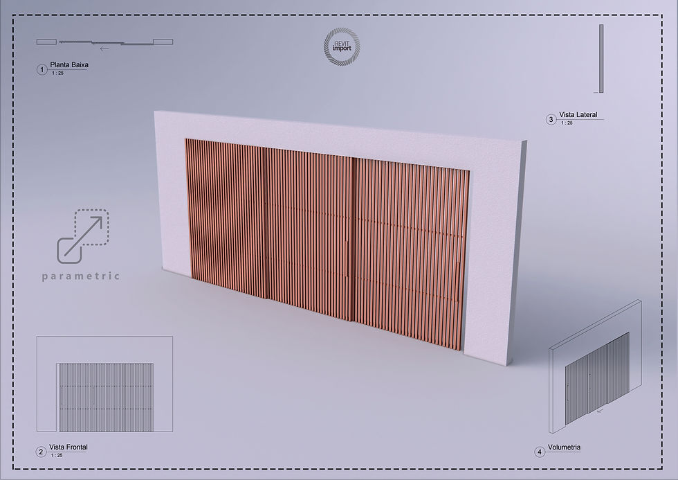 Thumbnail: Parametric V Door 3-leaf Slatted sliding Revit High Quality