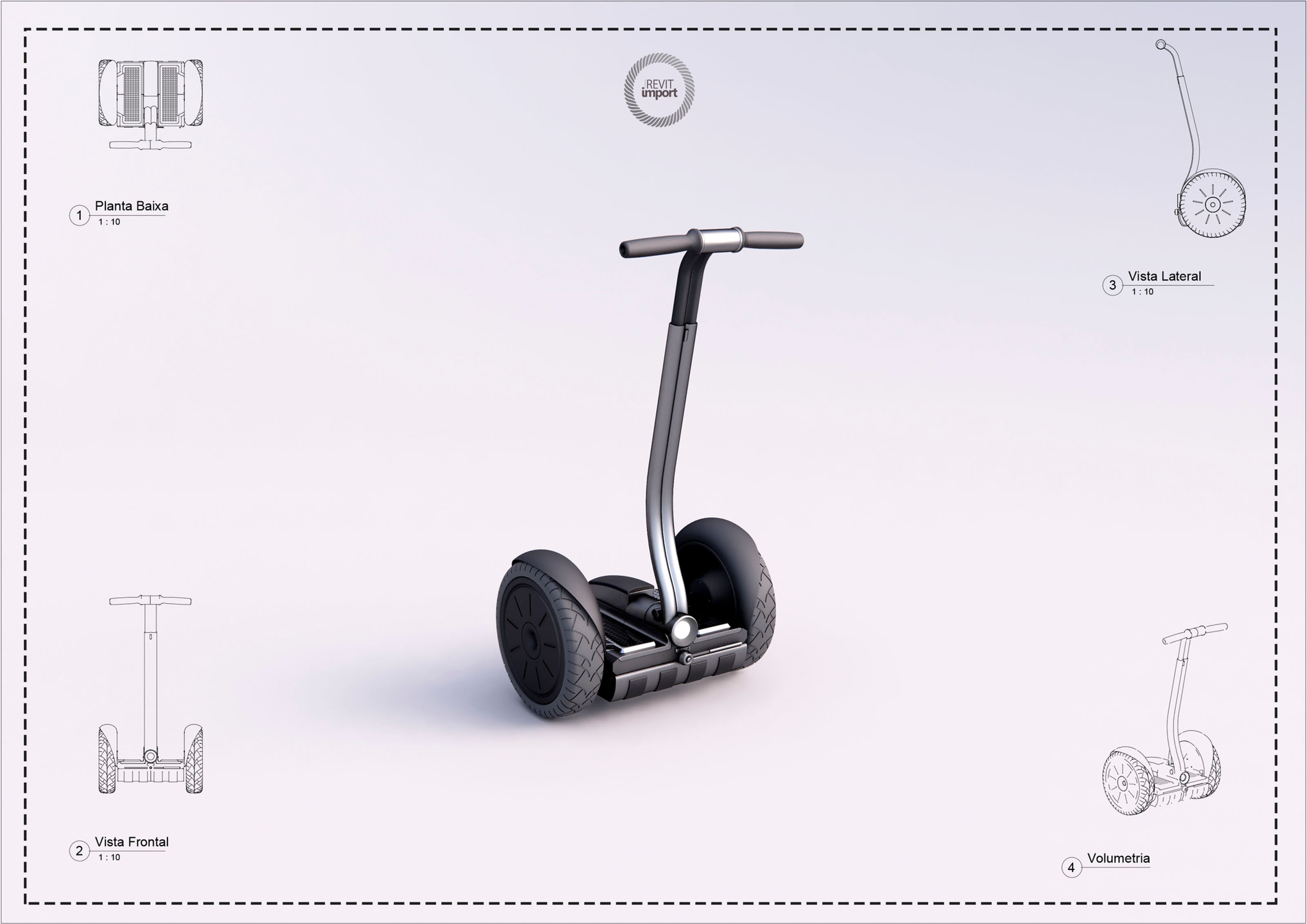 L Electric Scooter 2 Revit High Quality
