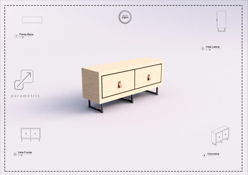 Revit 2 Post Racks E Parametric Rack With Two Drawers | RevitImport