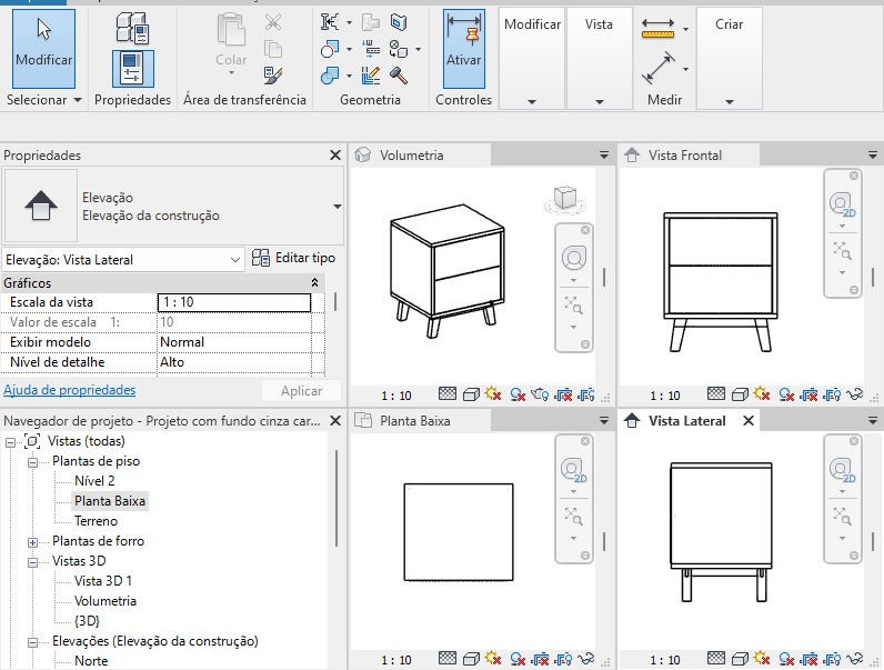 Thumbnail: Slatted Nightstand Revit Block Family