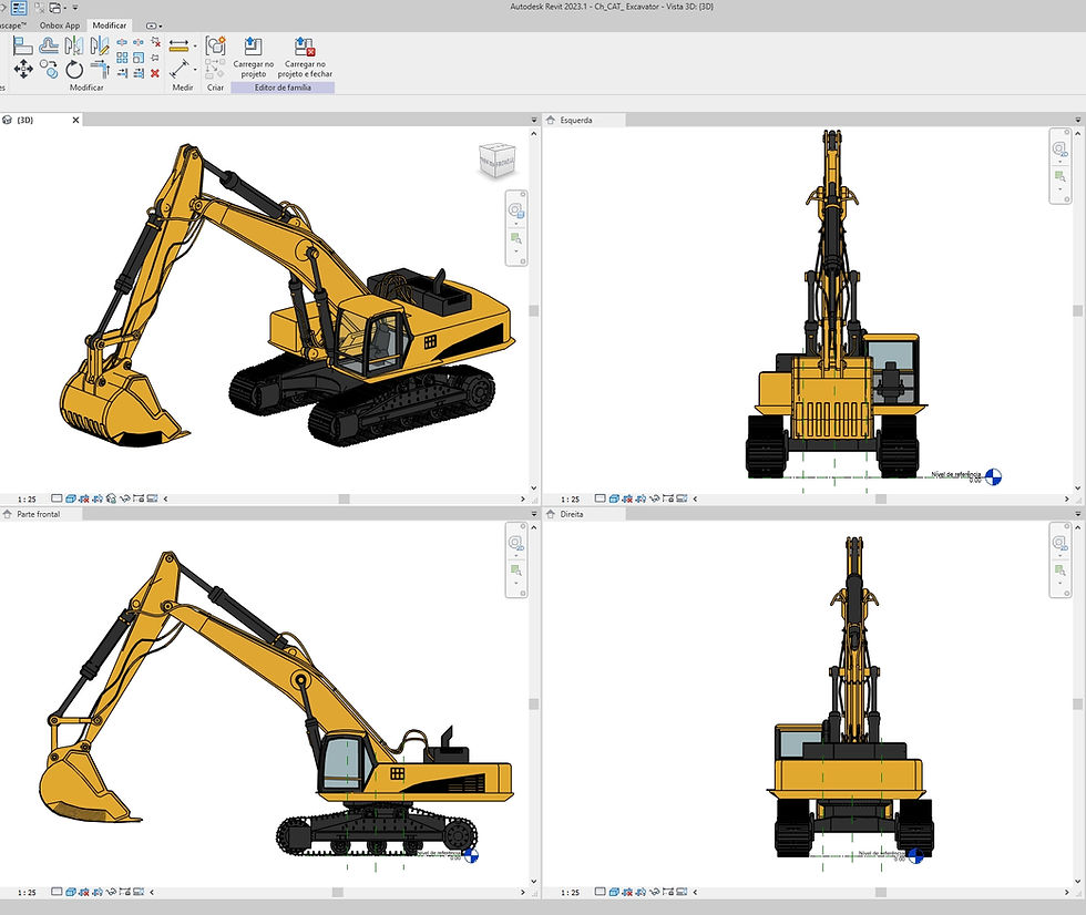 Thumbnail: S CAT Excavator Block Revit Family