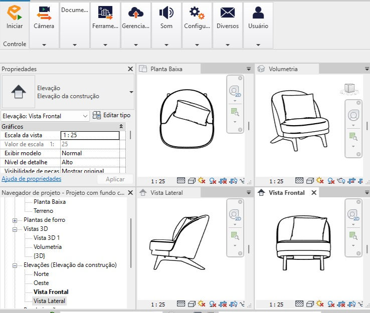 Thumbnail: Armchair 152 Revit Family Block