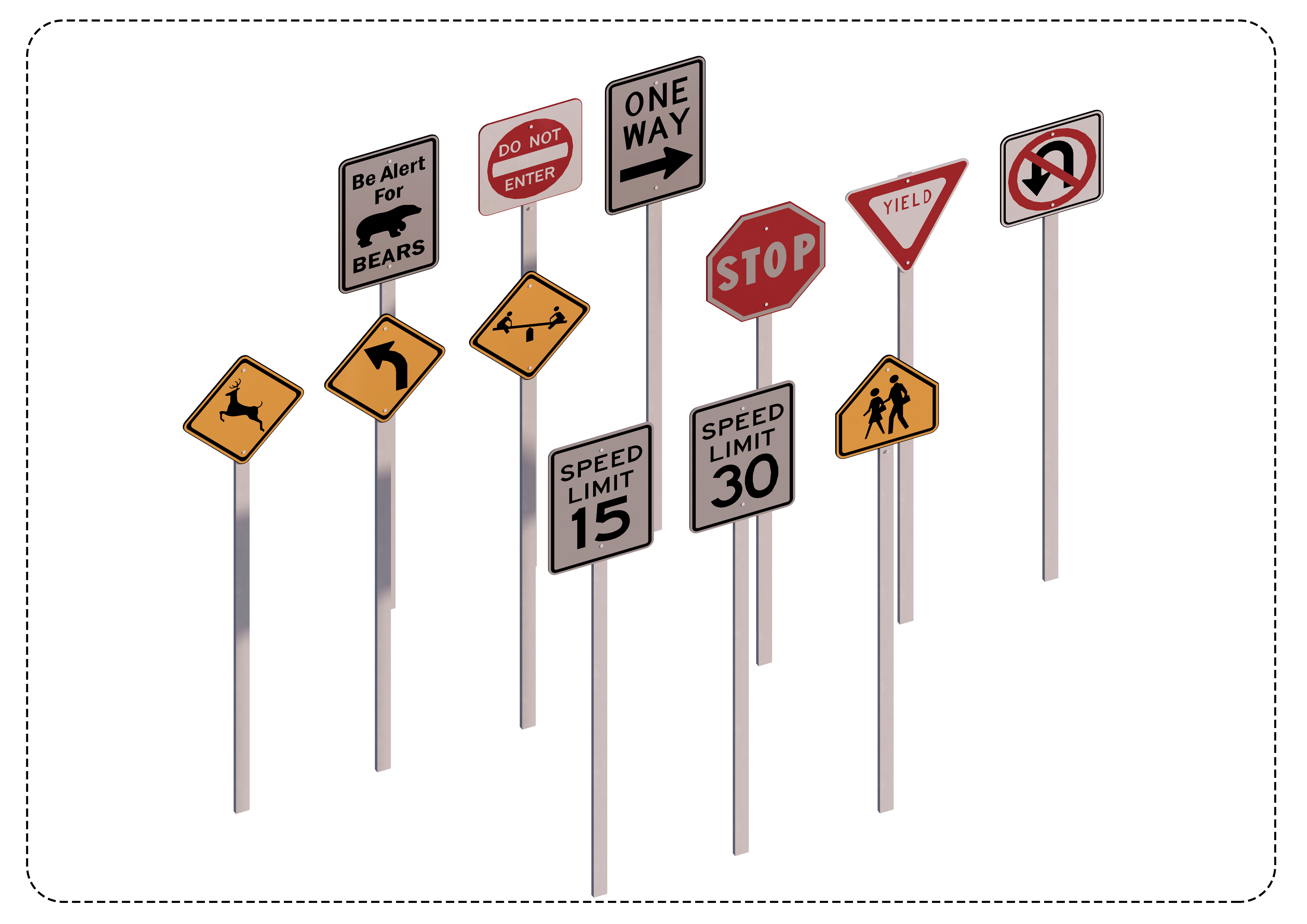 American Road Sign Revit High Quality