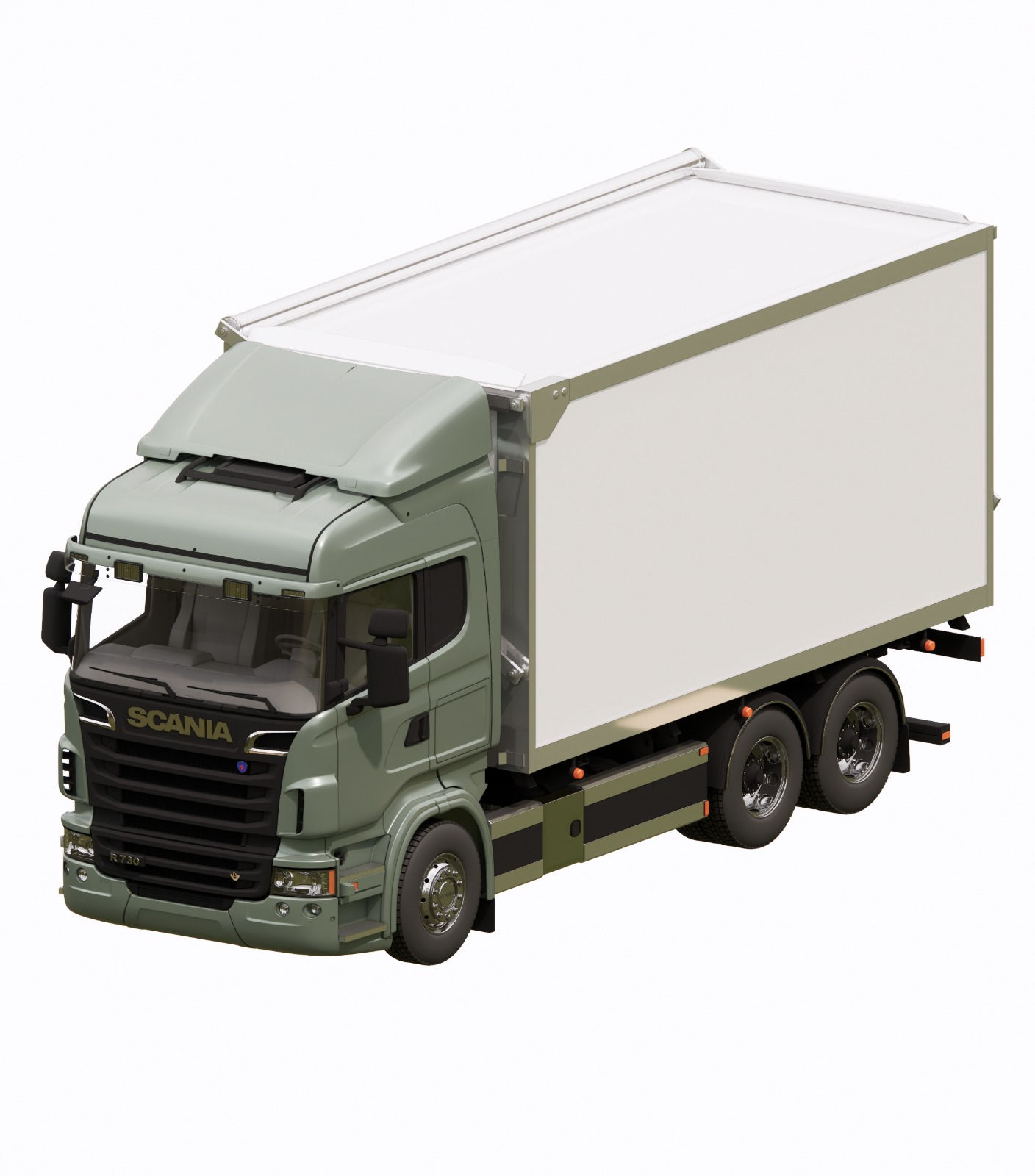 S Scania R 730 Box Truck Block Revit Family