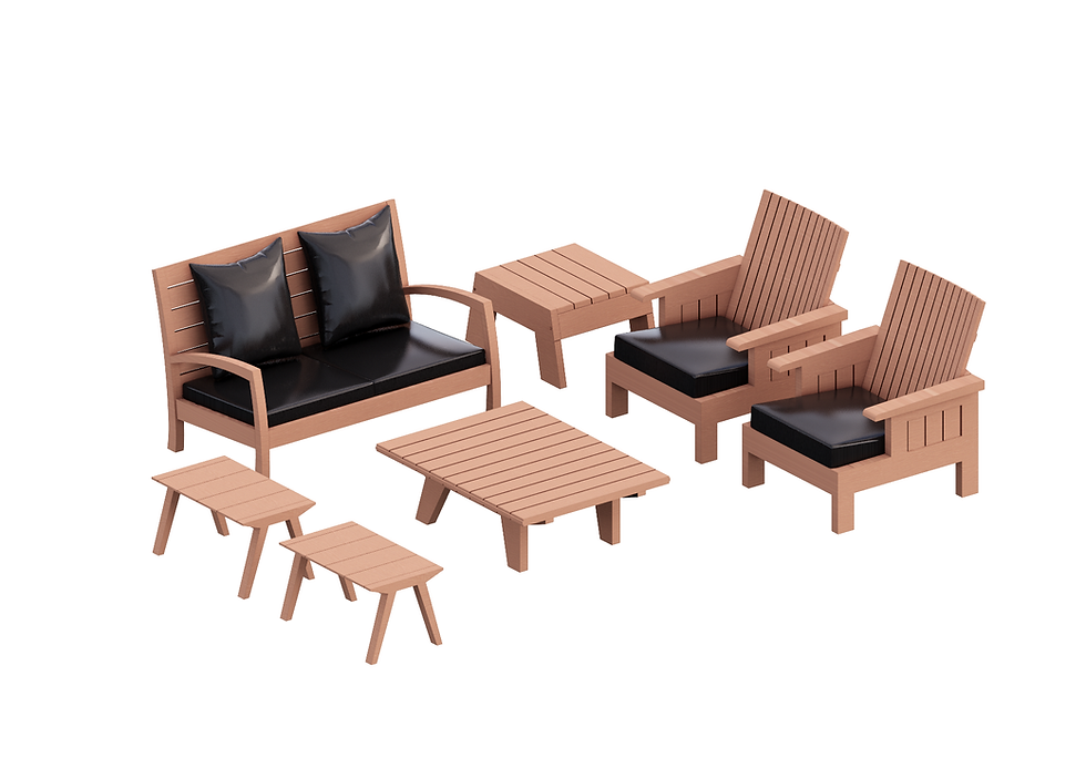 R Set Seat Wood Garden Revit