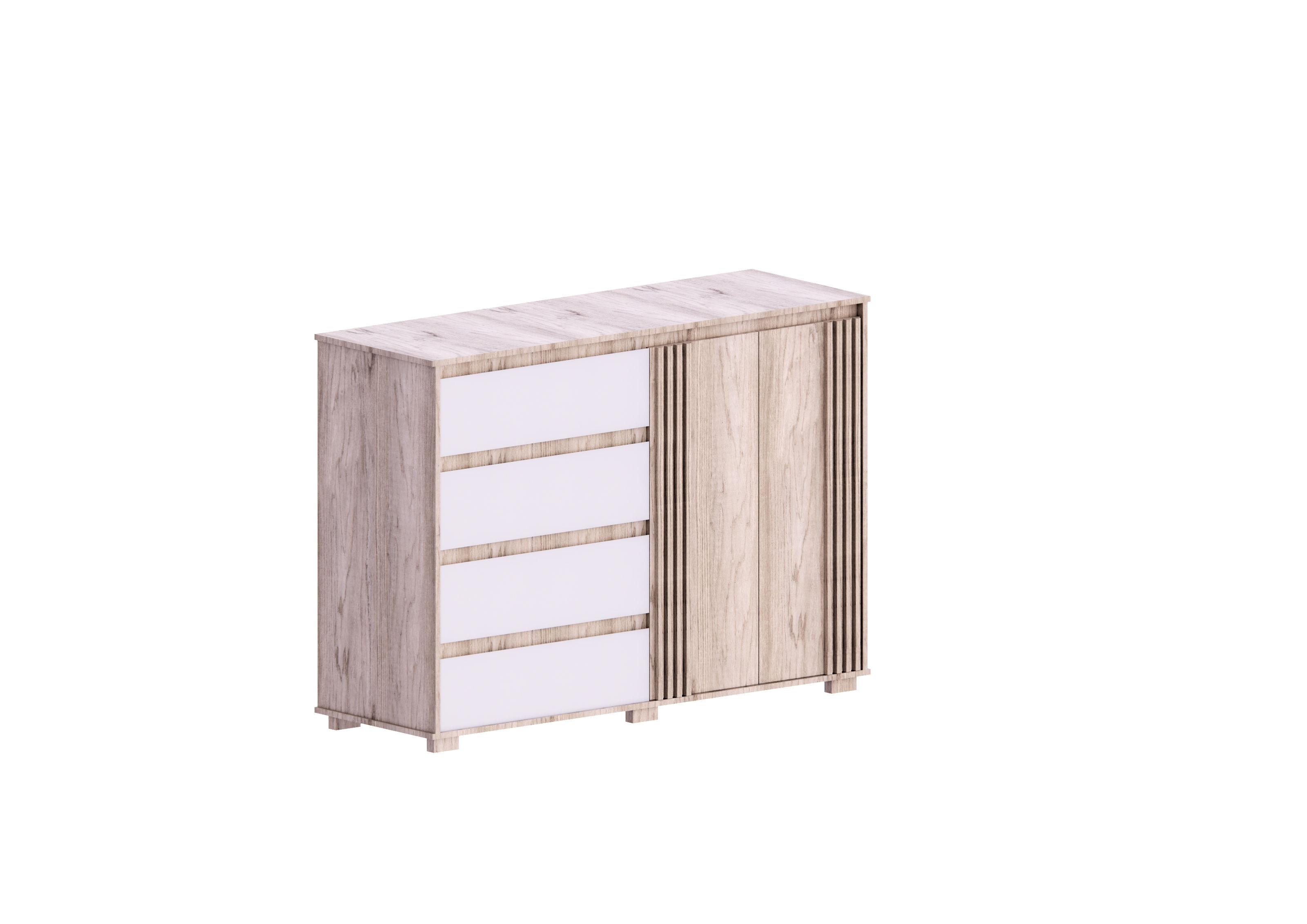 N Parametric Bedroom Dresser Fresado Tokyo