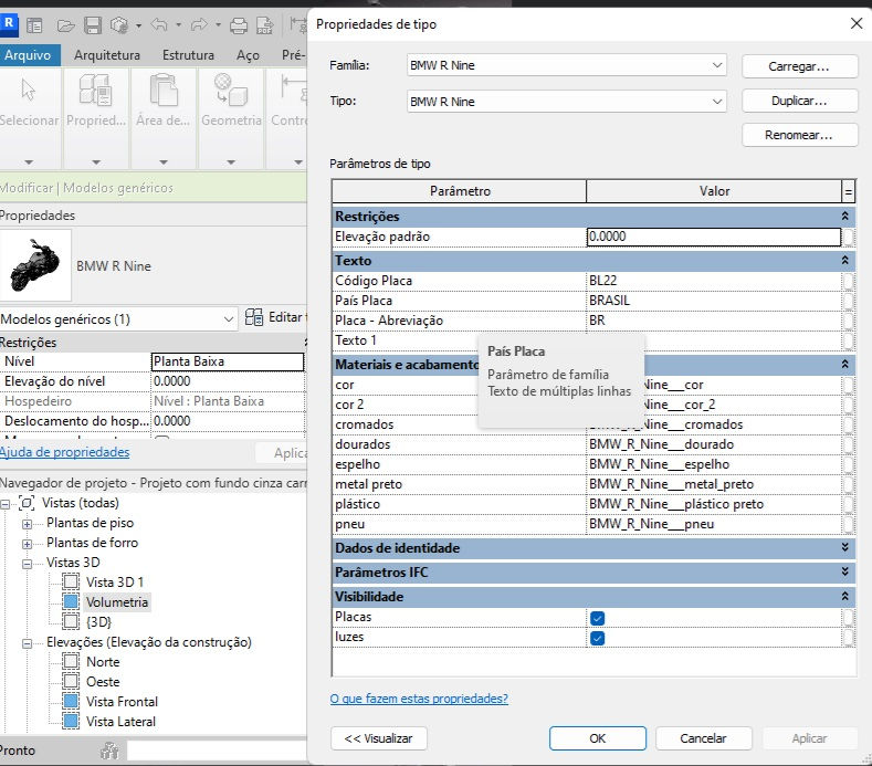 Thumbnail: BMW R Nine Moto Revit Block Family