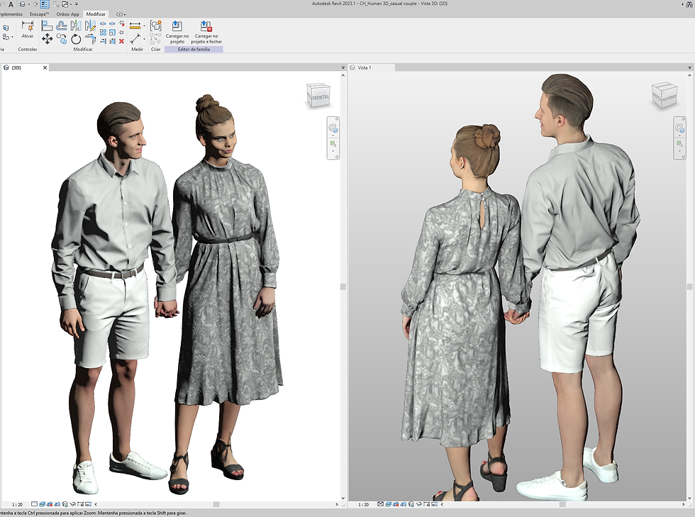 Thumbnail: S Realistic Persons Couple Tião e Gina Textured Revit 2023