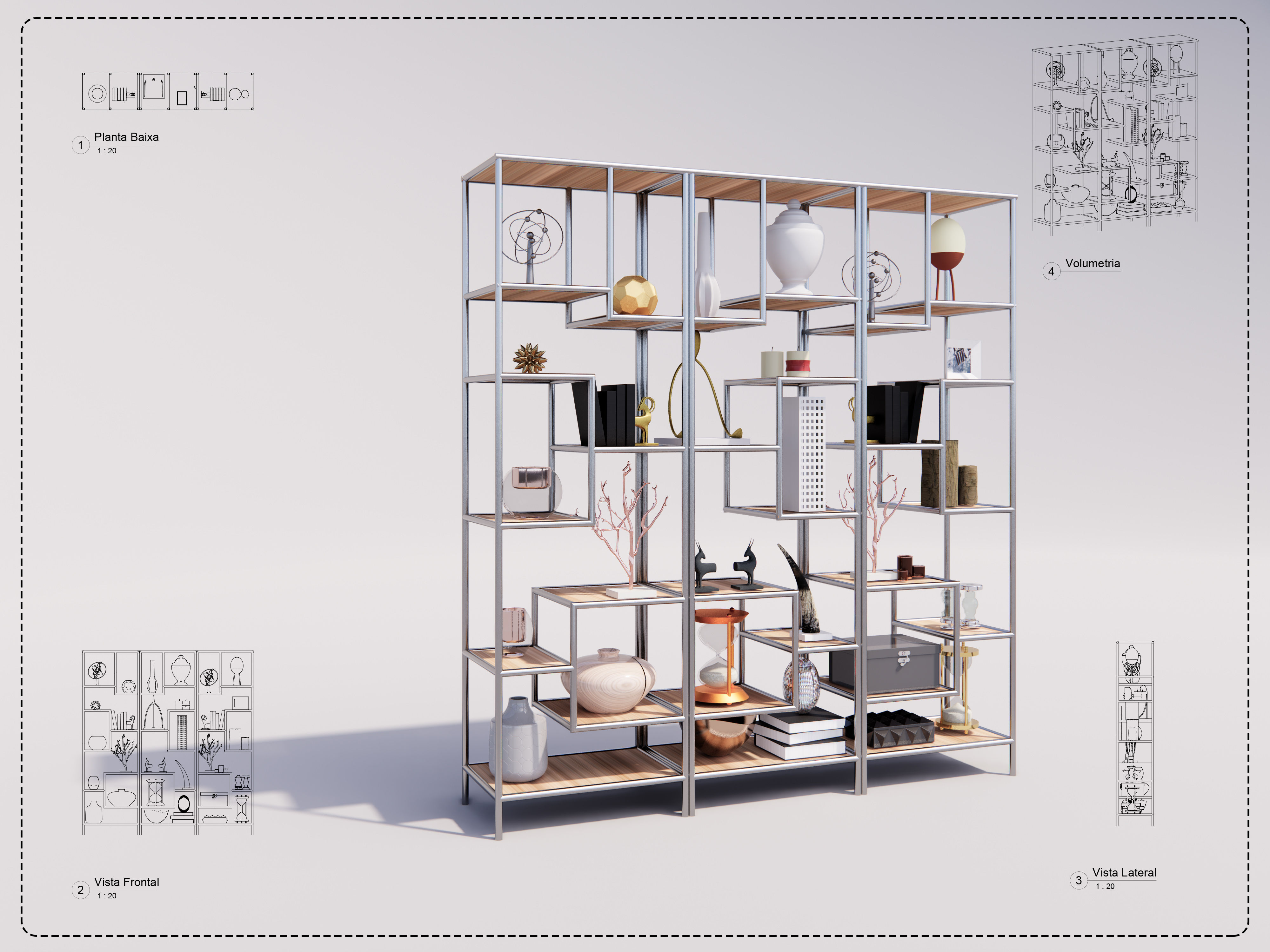 Decor Bookcase 01 Revit High Quality