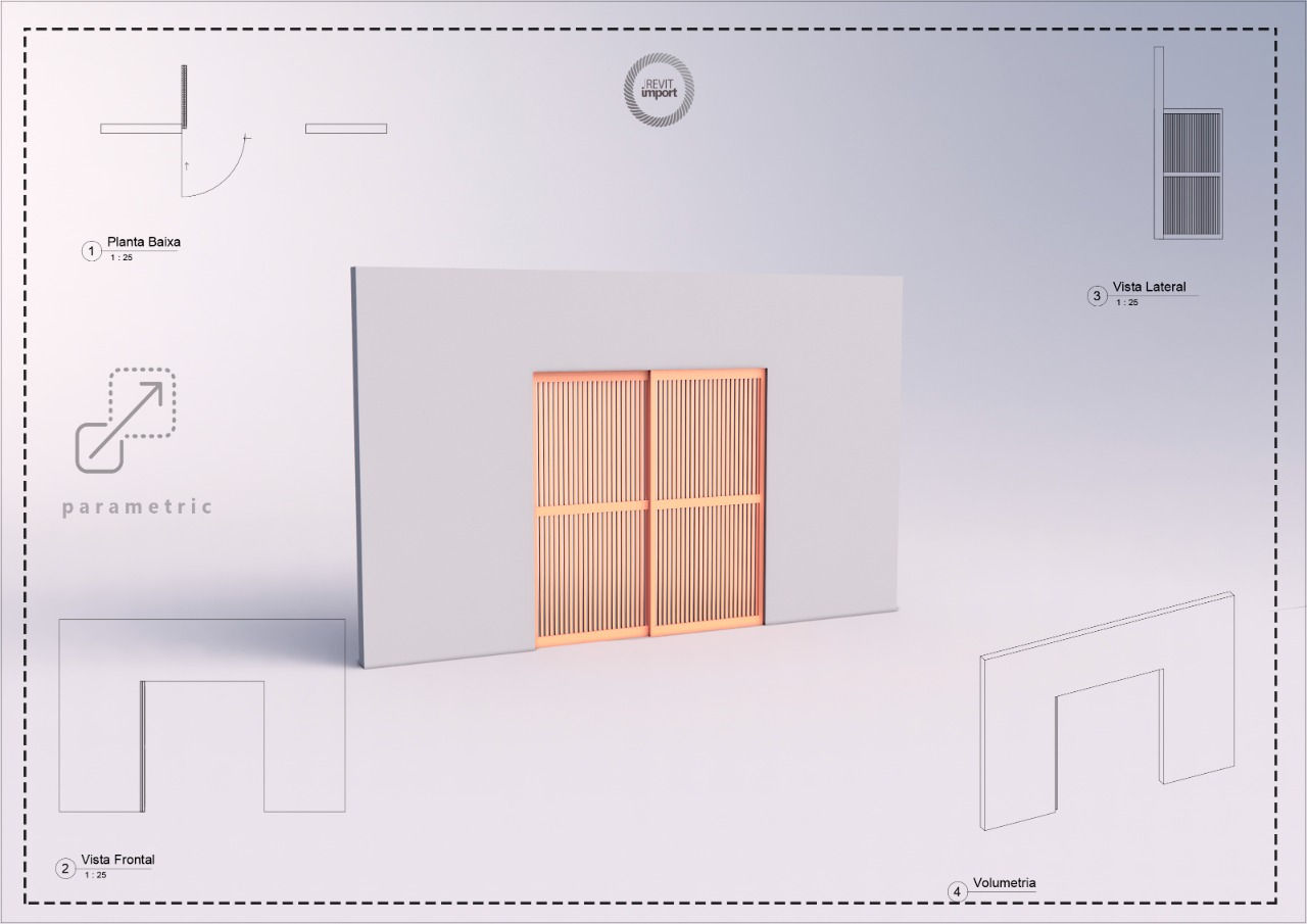 Parametric V 2 Slatted Sliding Door Revit High Quality