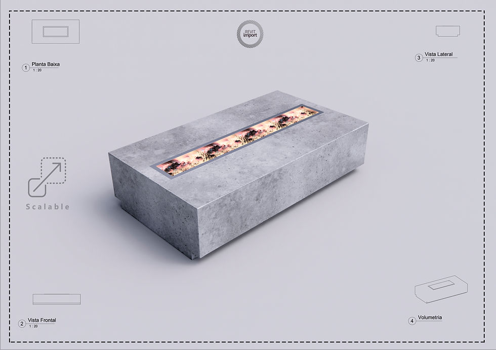 Thumbnail: Parametric G Bench Fireplace Revit High Quality