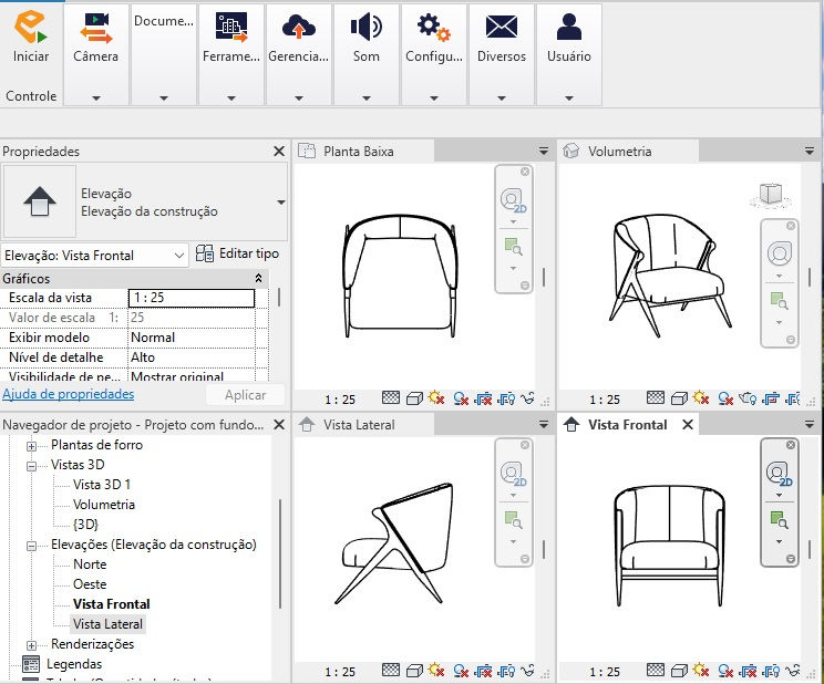 Thumbnail: Armchair 154 Revit Family Block