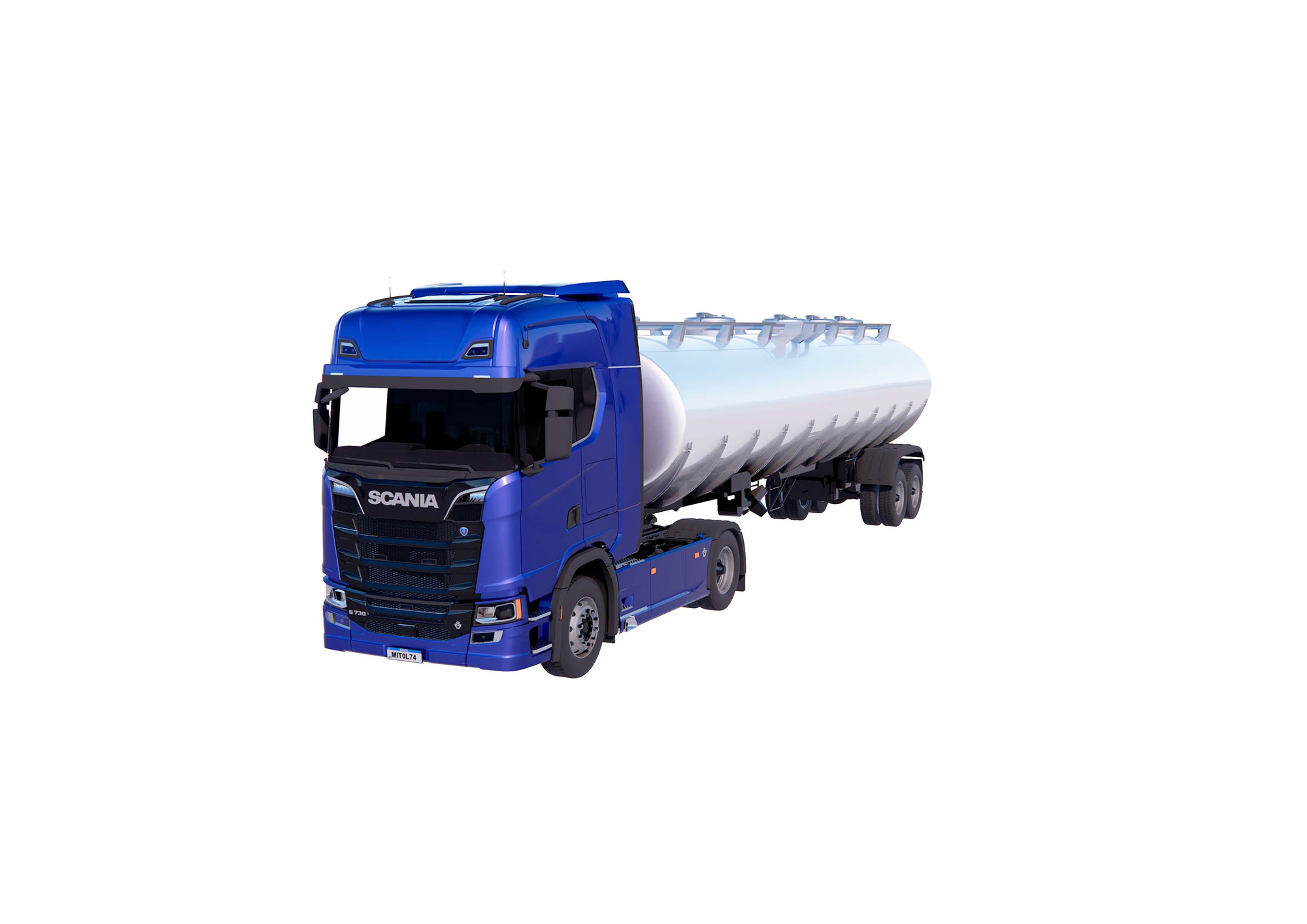 L Truck Scania S730 With 2 Trailers Revit