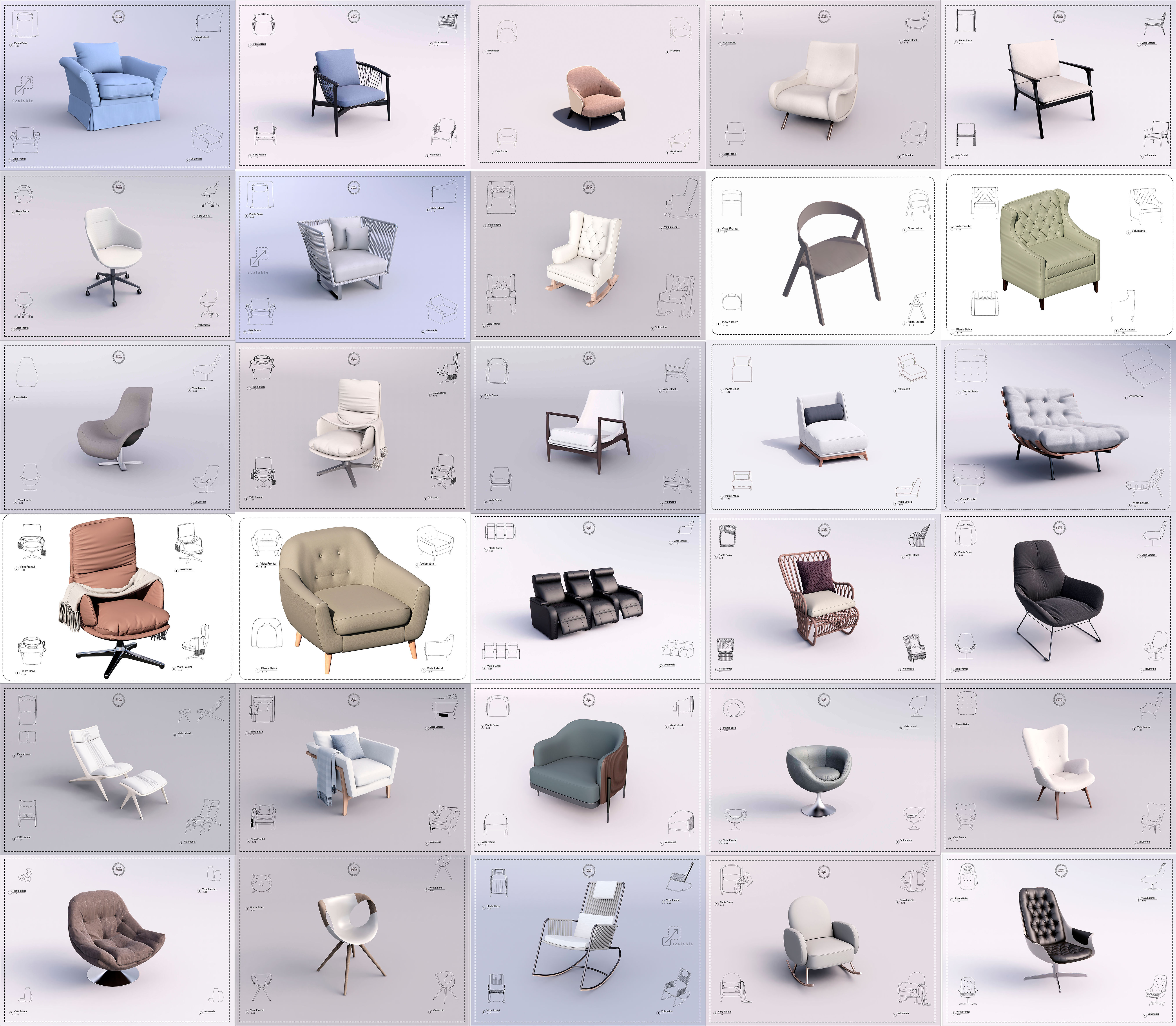 PACK Armchair Vol.3 with 30 Model