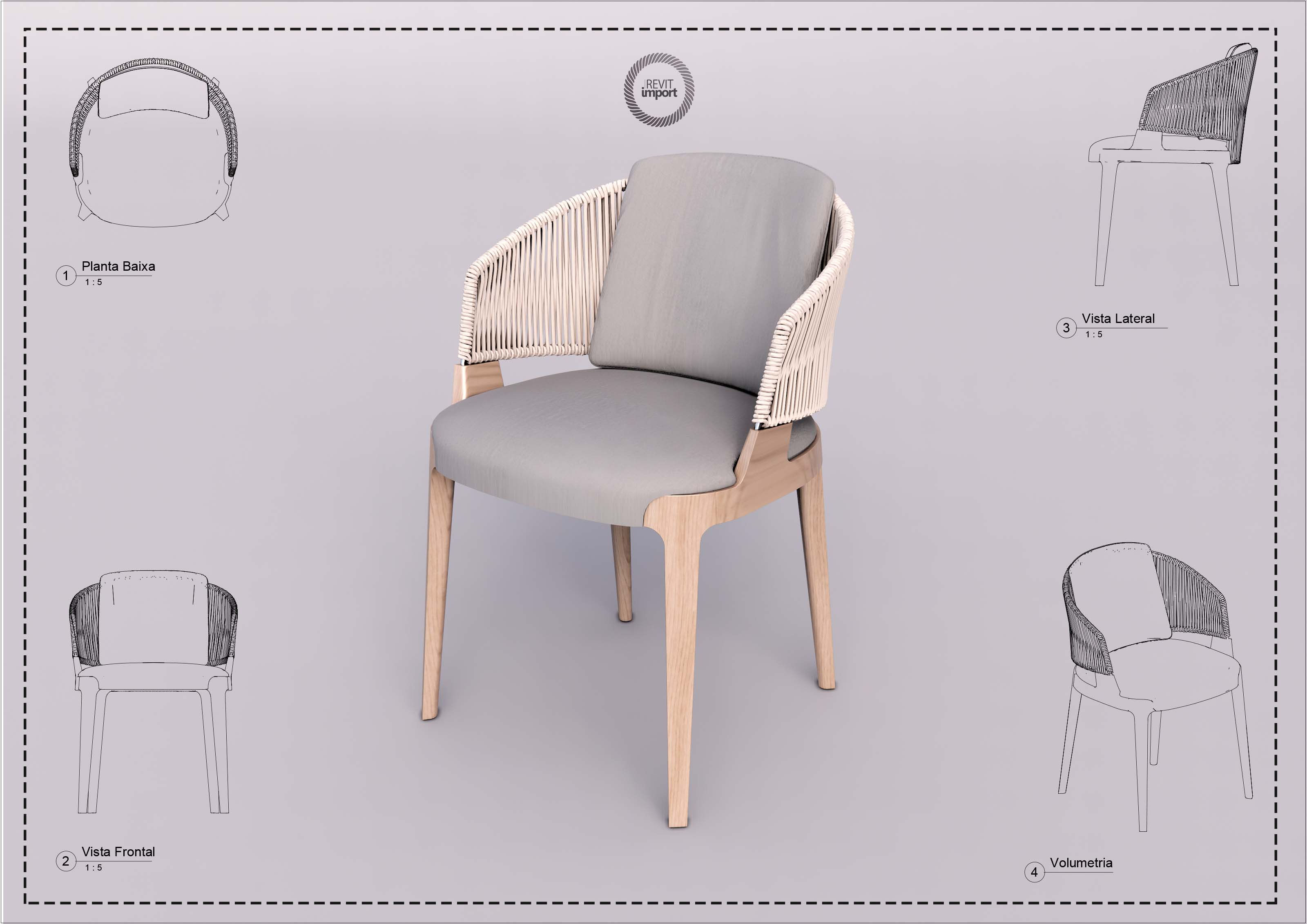 Armchair 135 Revit High Quality