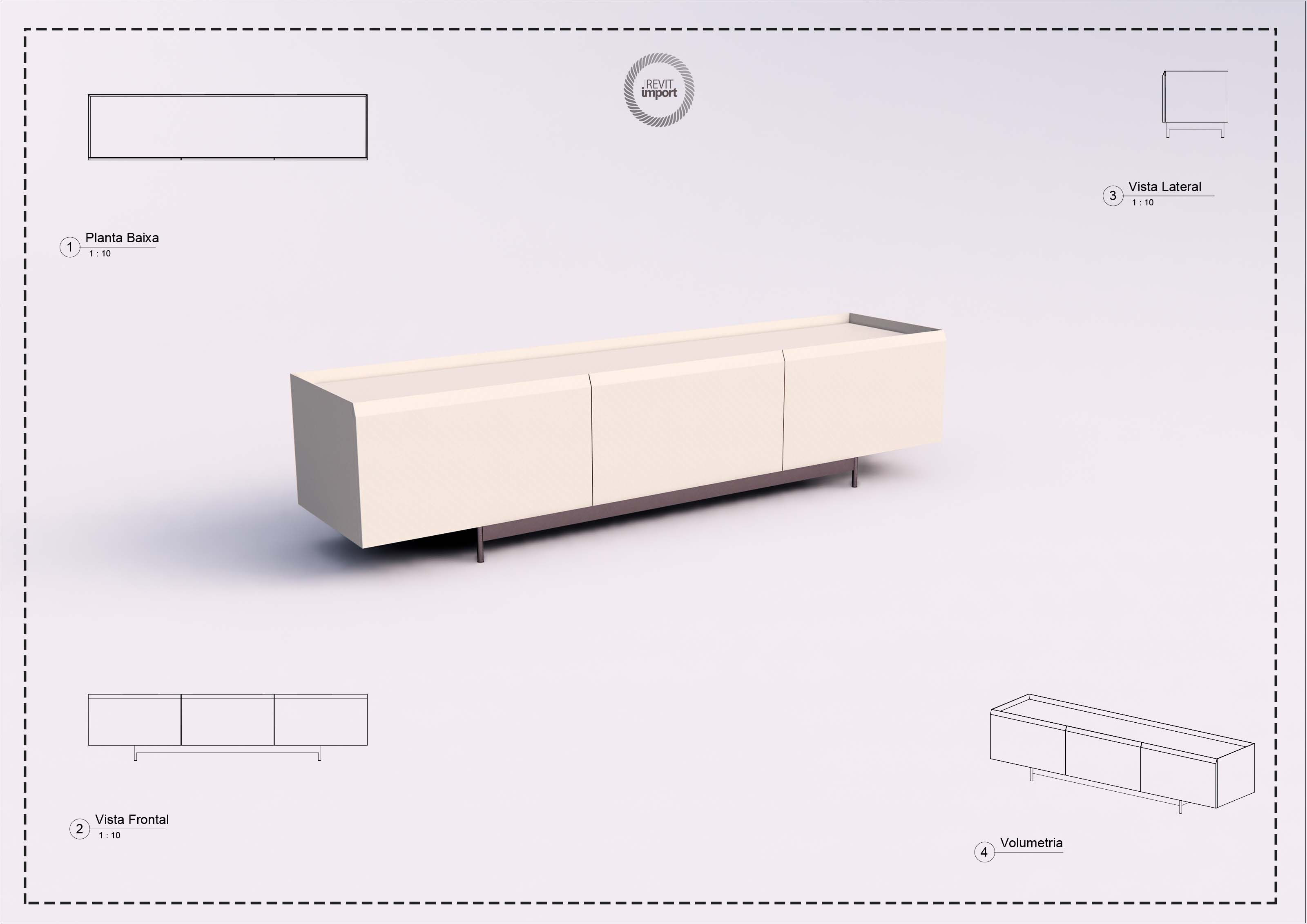 R WOODING - Rack Malmo (180 x 42 x 43 cm) Rack RTV 001