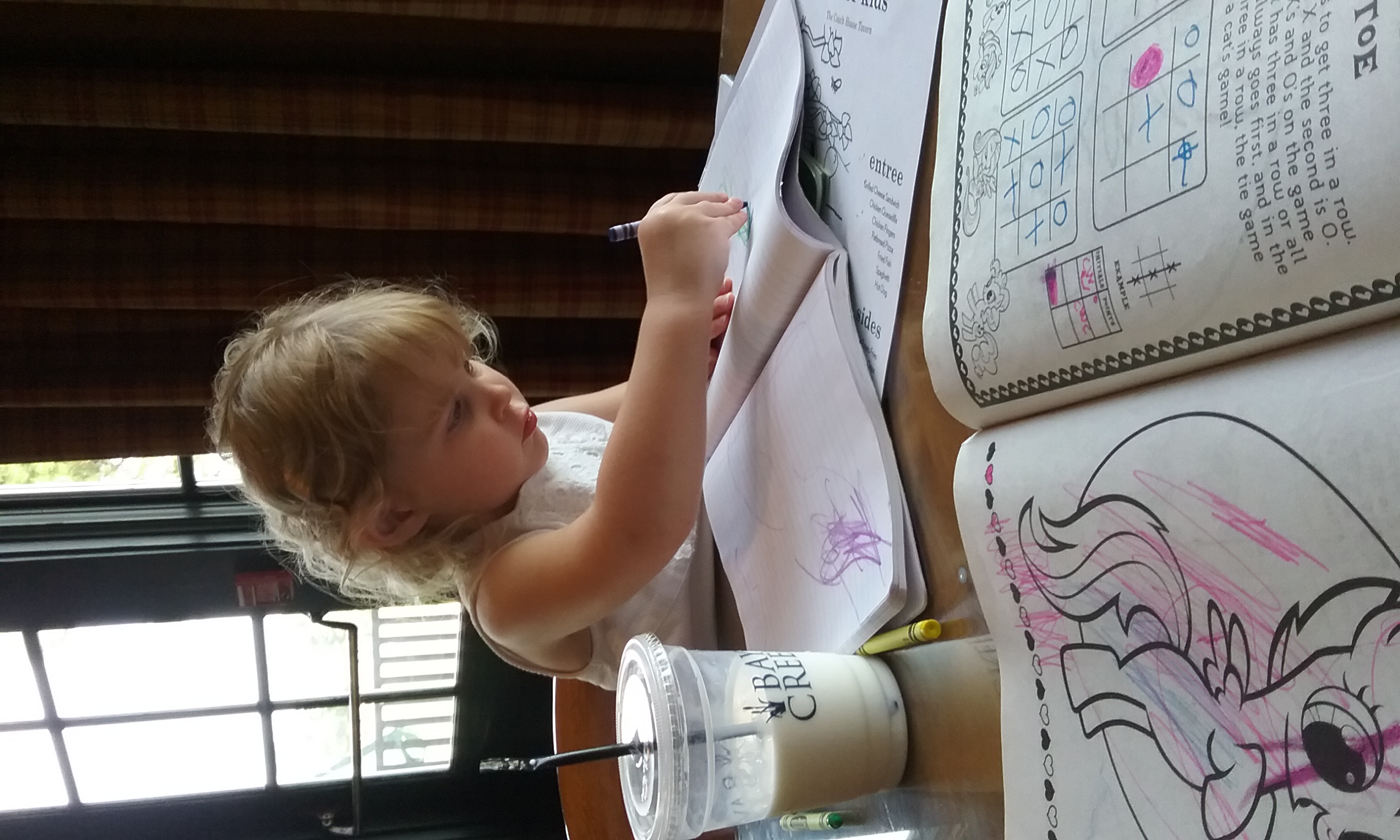 Restaurant fun: notebook & crayons